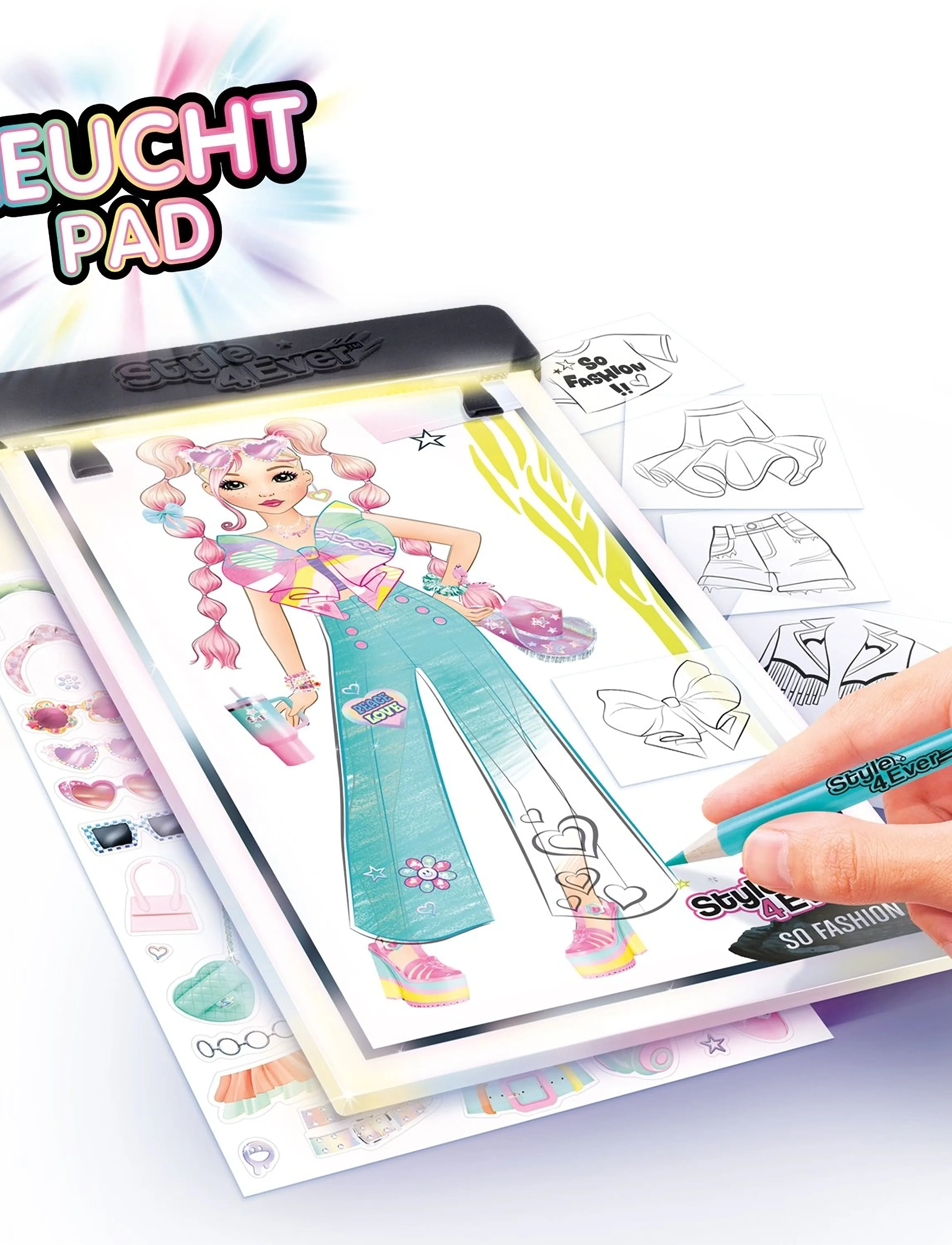 Style 4 Ever - STYLE 4EVER Fashion Designer Light-up Pad - male- & kreabøger - multicolor - 5