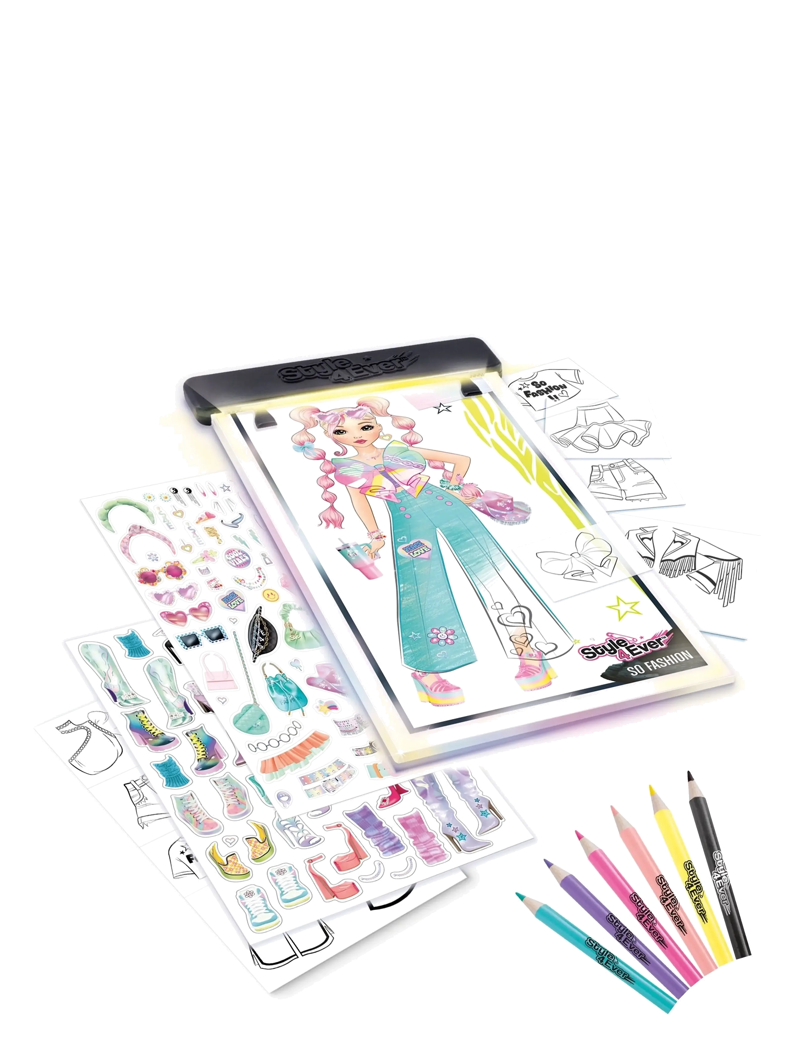 Style 4 Ever - STYLE 4EVER Fashion Designer Light-up Pad - male- & kreabøger - multicolor - 3