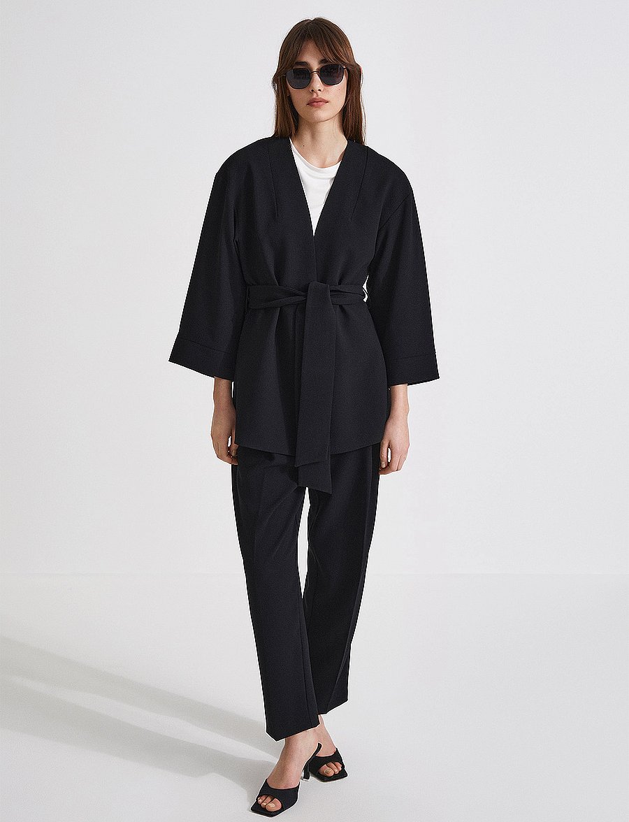 Stylein - BALSAS - blazer mit gürtel - black - 0