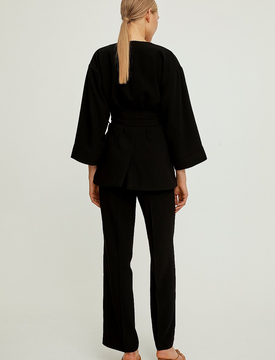 Stylein - BALSAS - blazer mit gürtel - black - 4