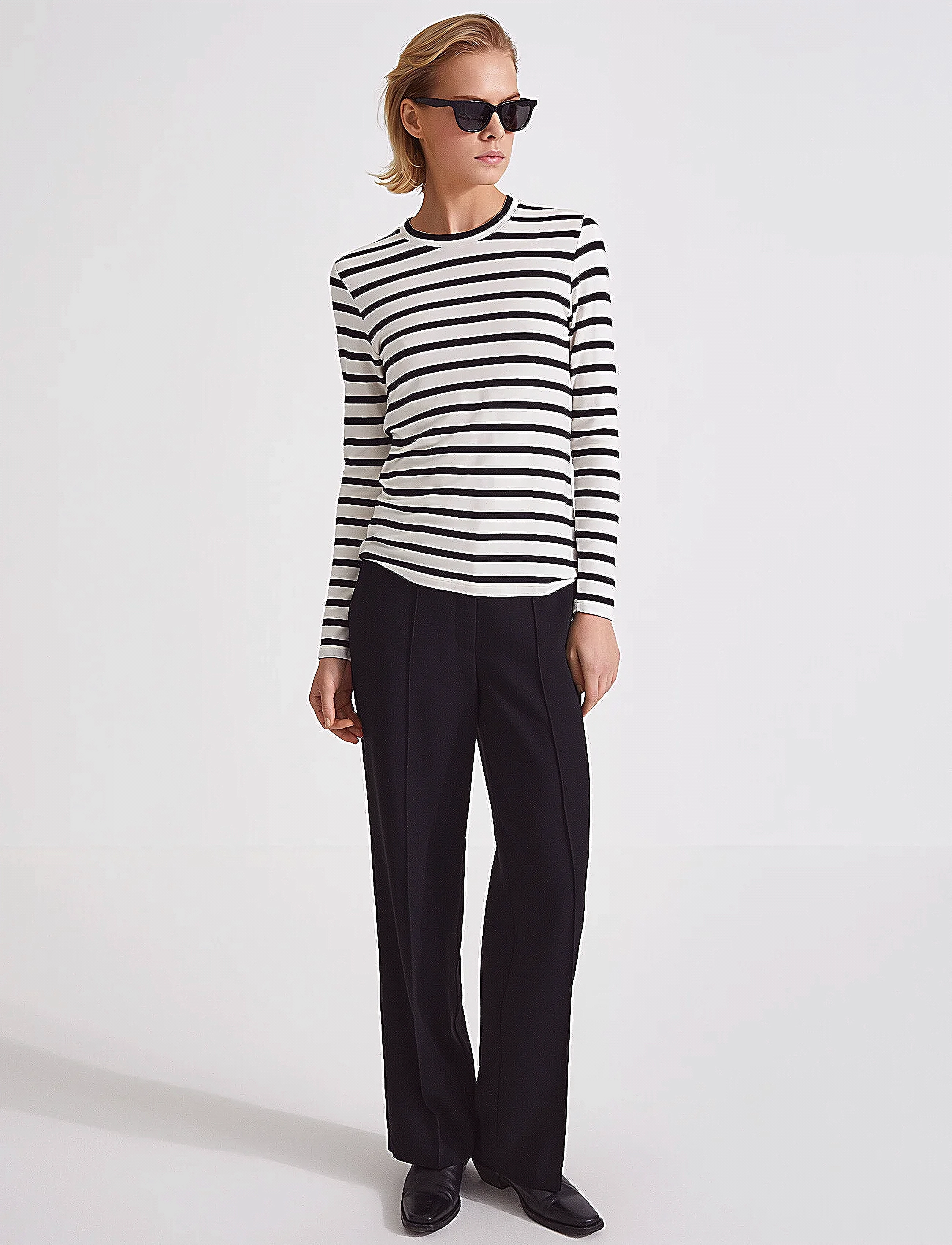 Stylein CANVEY - T-shirts & Tops - WHITE W STRIPES / black