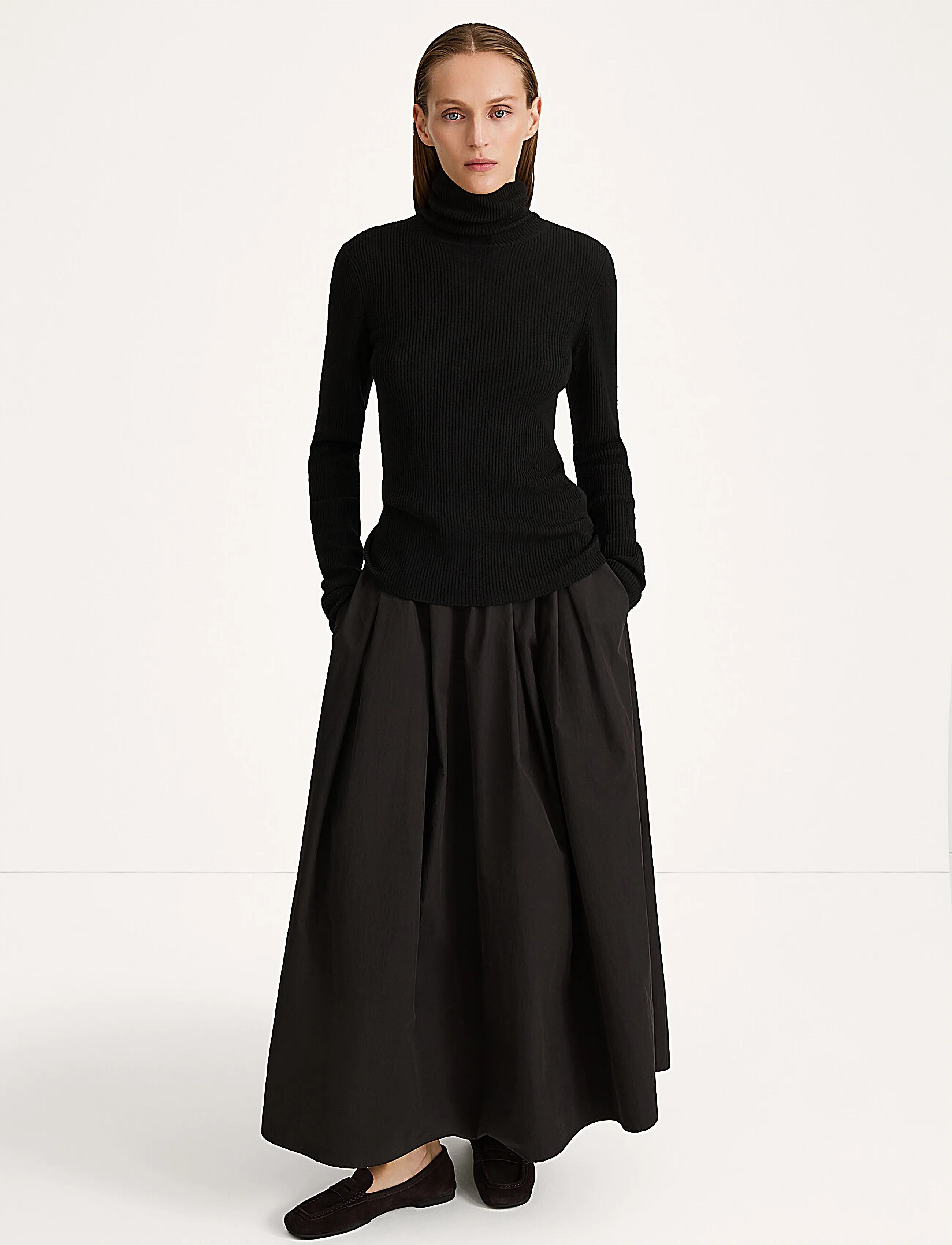 Stylein SORINA SKIRT - Midi skirts - BLACK / black