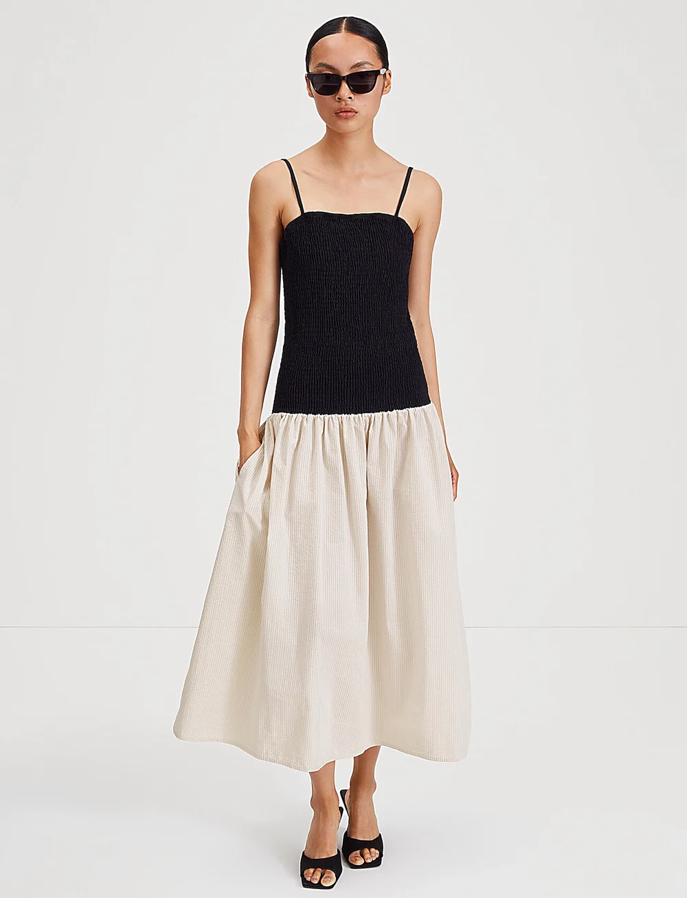 Stylein - MARTELLI DRESS - midikleider - black / beige stripe - 0