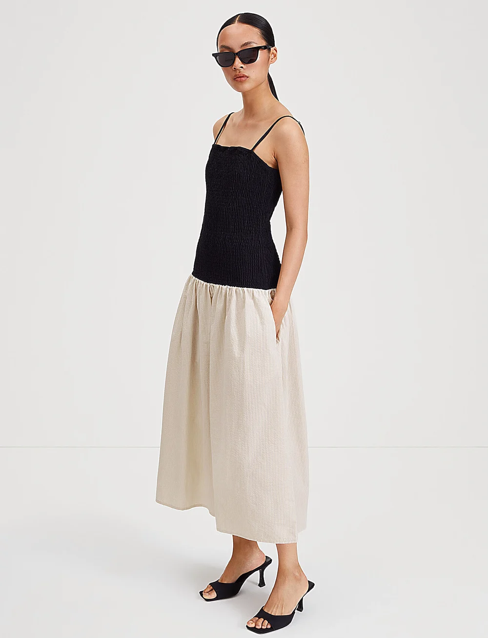 Stylein - MARTELLI DRESS - midikleider - black / beige stripe - 3