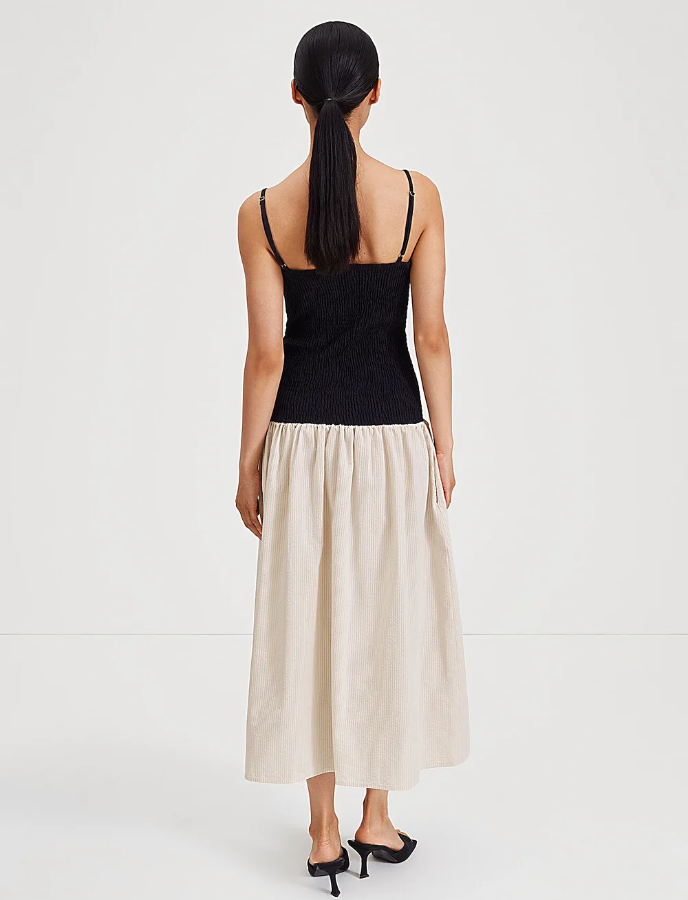 Stylein - MARTELLI DRESS - midikleider - black / beige stripe - 4