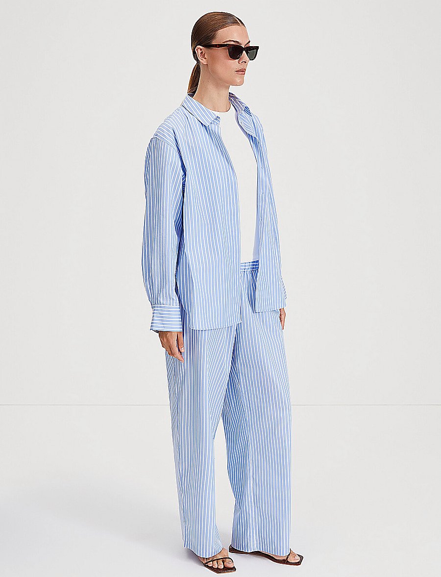 Stylein - JESSIE TROUSERS - bukser med brede ben - blue/white stripe - 3