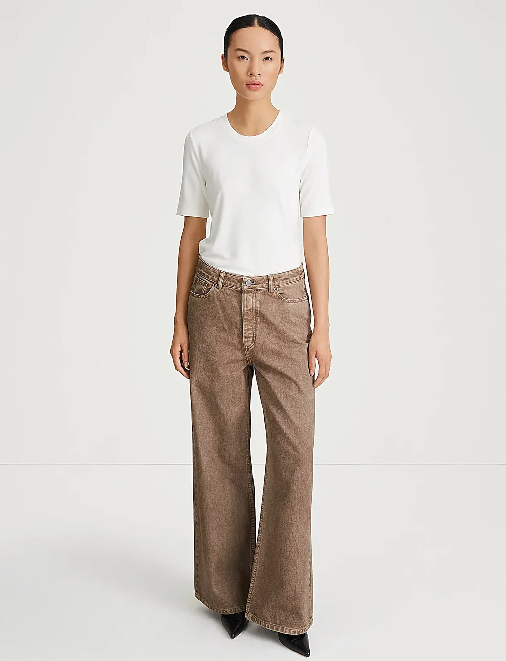 Stylein - KAYNE DENIM TROUSERS - hosen mit weitem bein - brown - 0