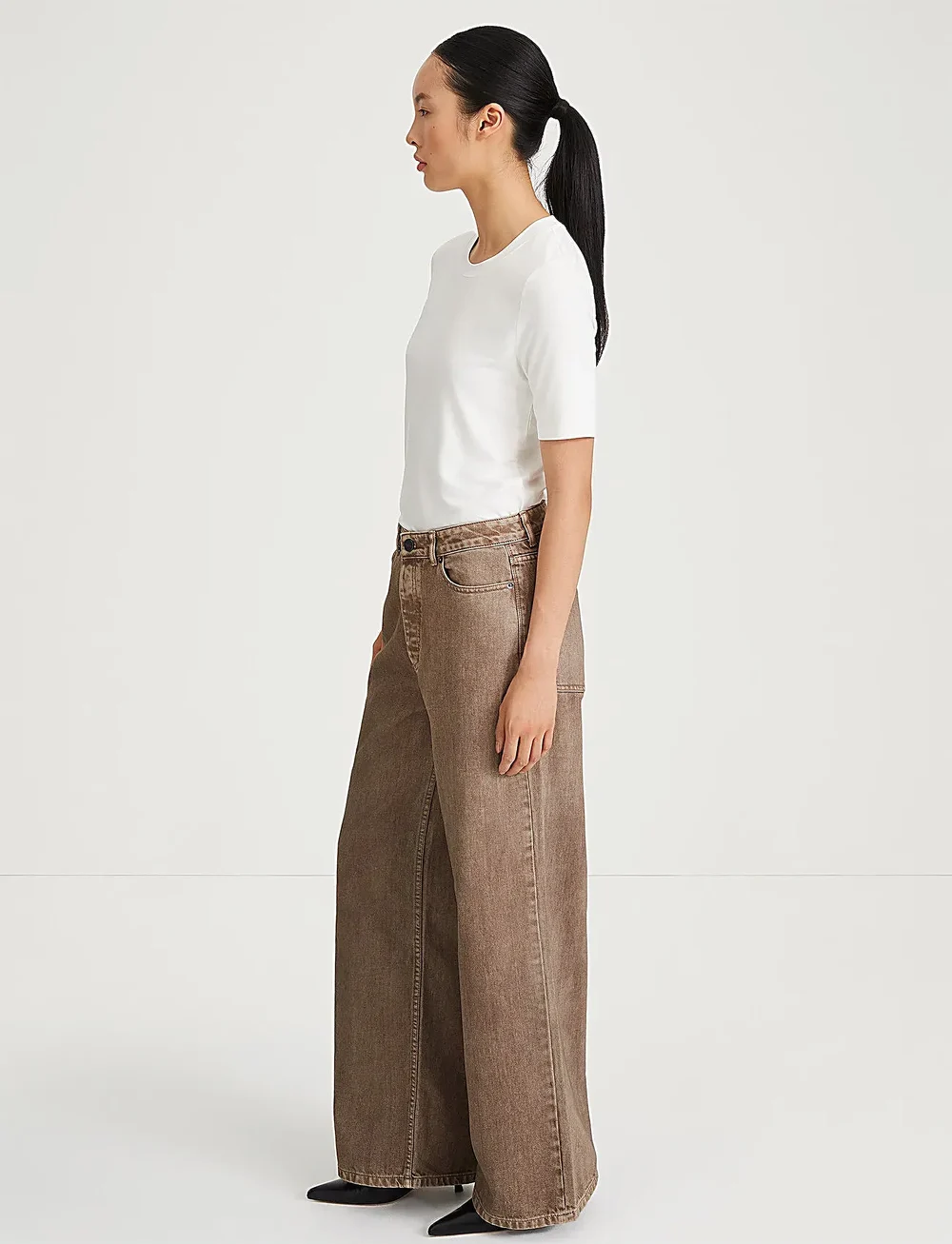 Stylein - KAYNE DENIM TROUSERS - hosen mit weitem bein - brown - 3