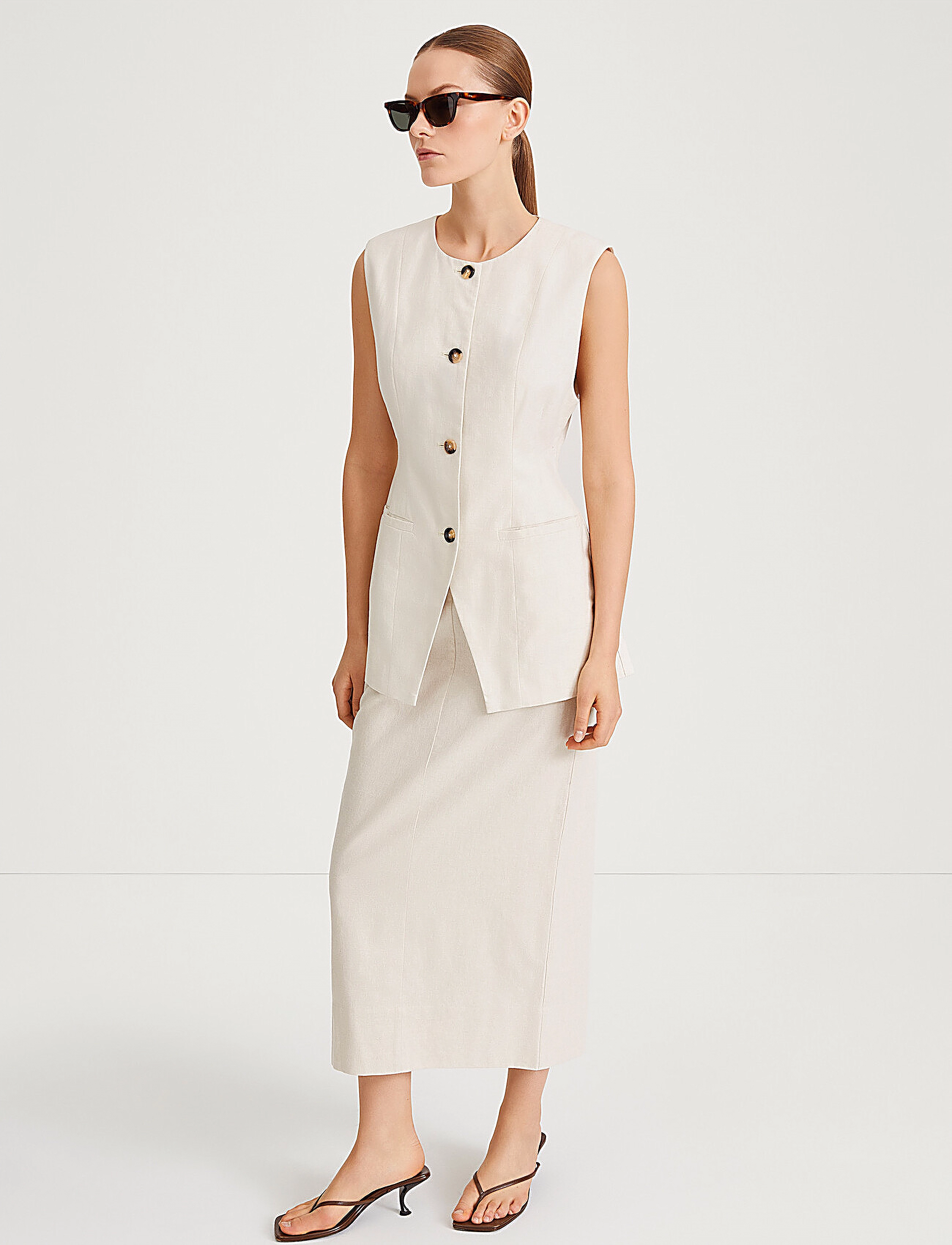 Stylein - SIRELLA VEST - raw linen - 3