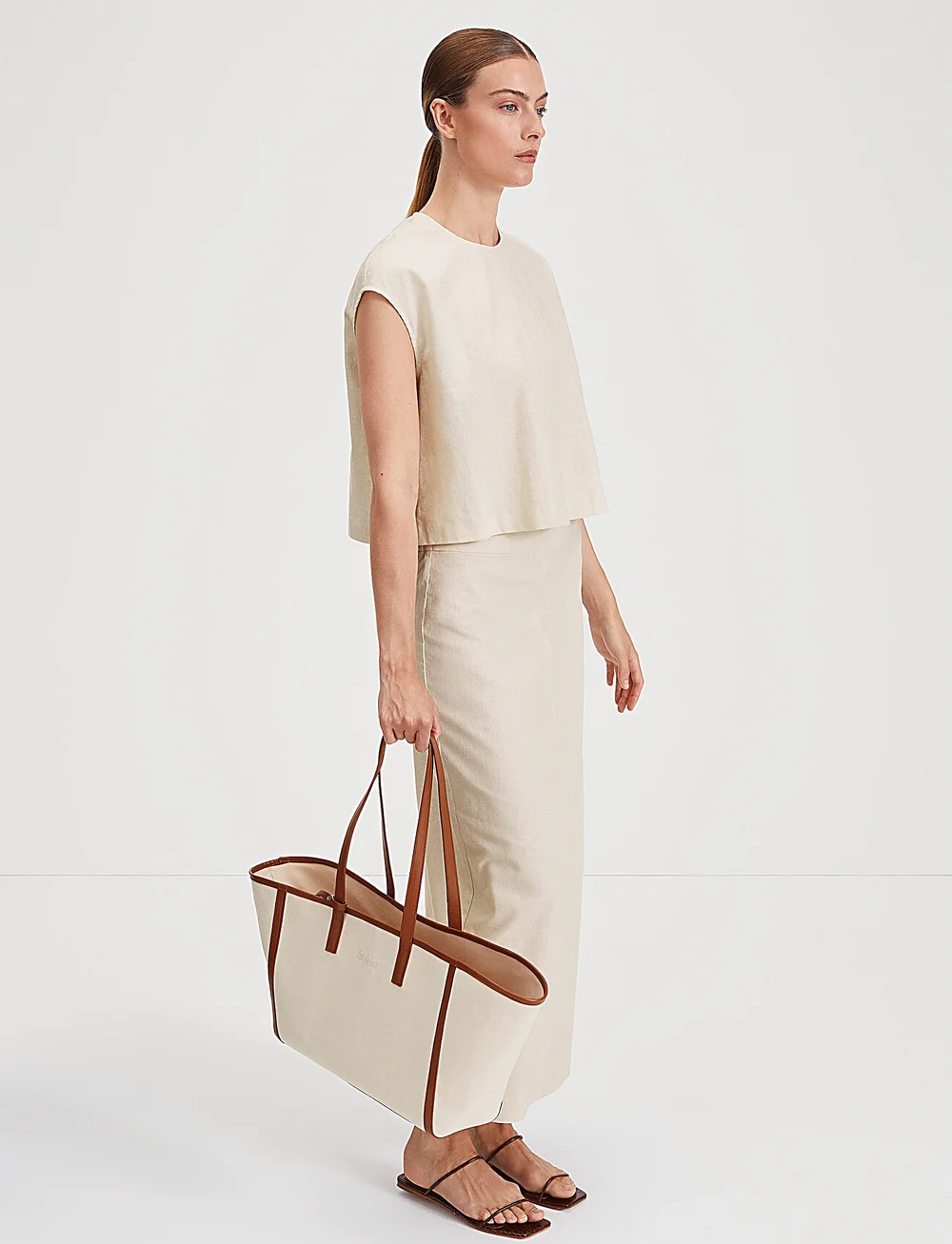 Stylein - SARONNO SKIRT - midi kjolar - raw linen - 3