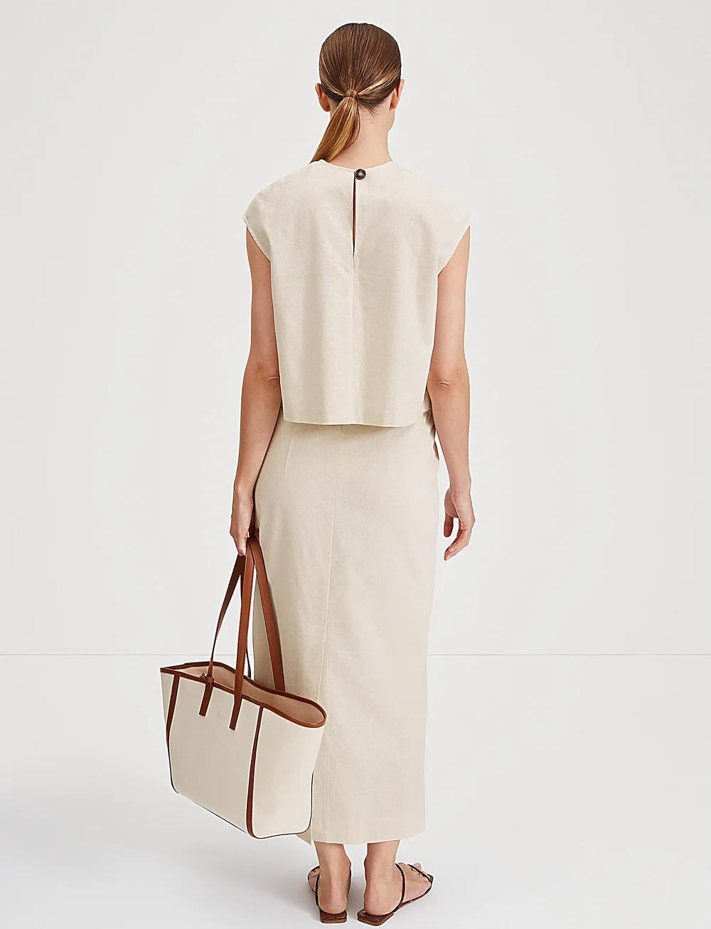 Stylein - SARONNO SKIRT - midi kjolar - raw linen - 4