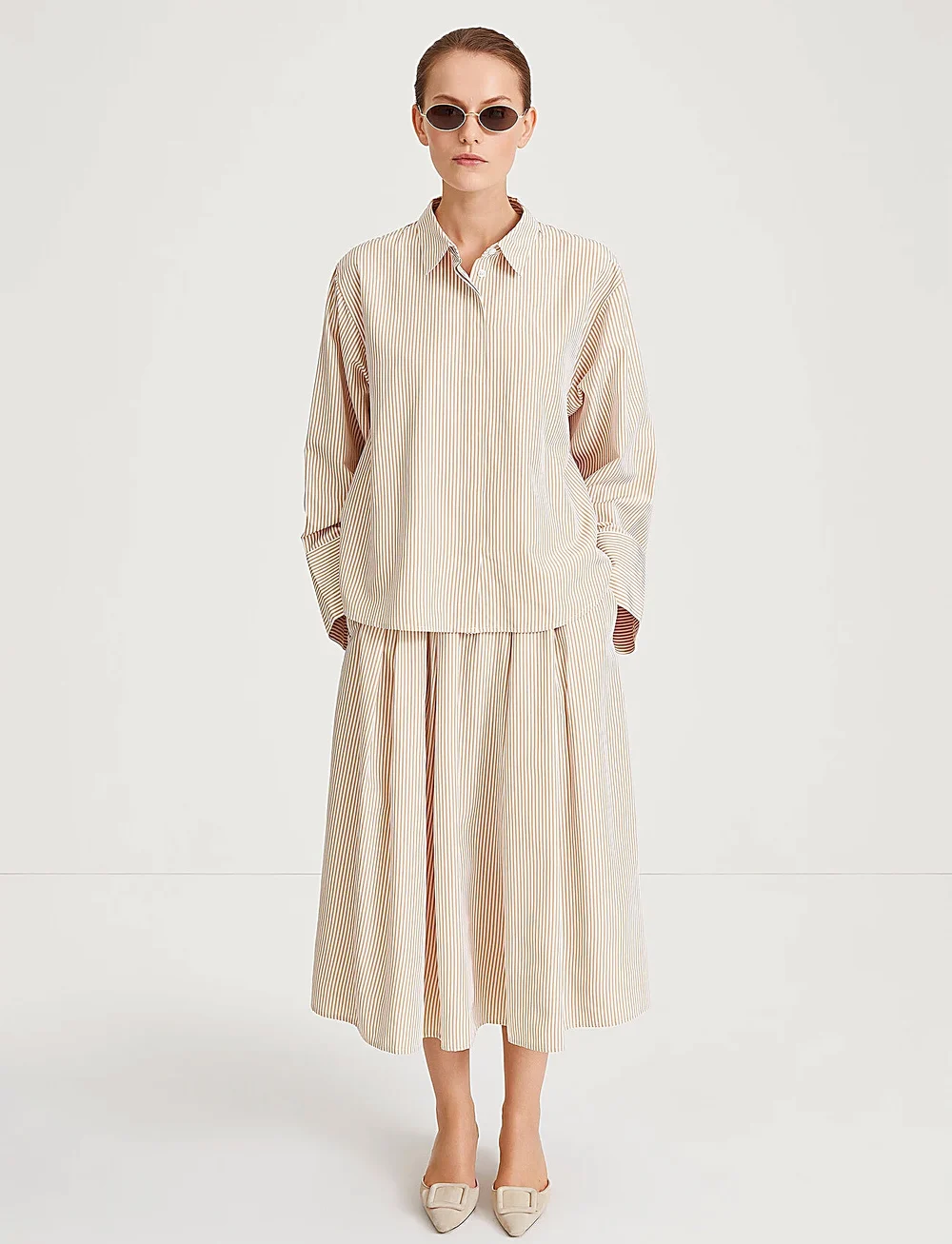 Stylein - JOVANNA SHIRT - langärmlige hemden - gold / white stripe - 0