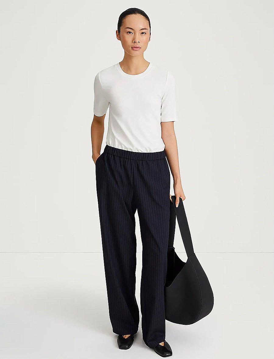 Stylein - BELICIA TROUSERS - navy pinstripe - 0
