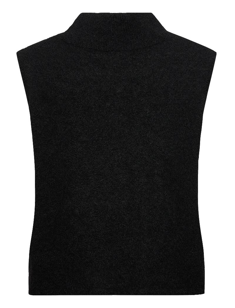 Stylein - NELLIE TOP - stickade västar - black - 2
