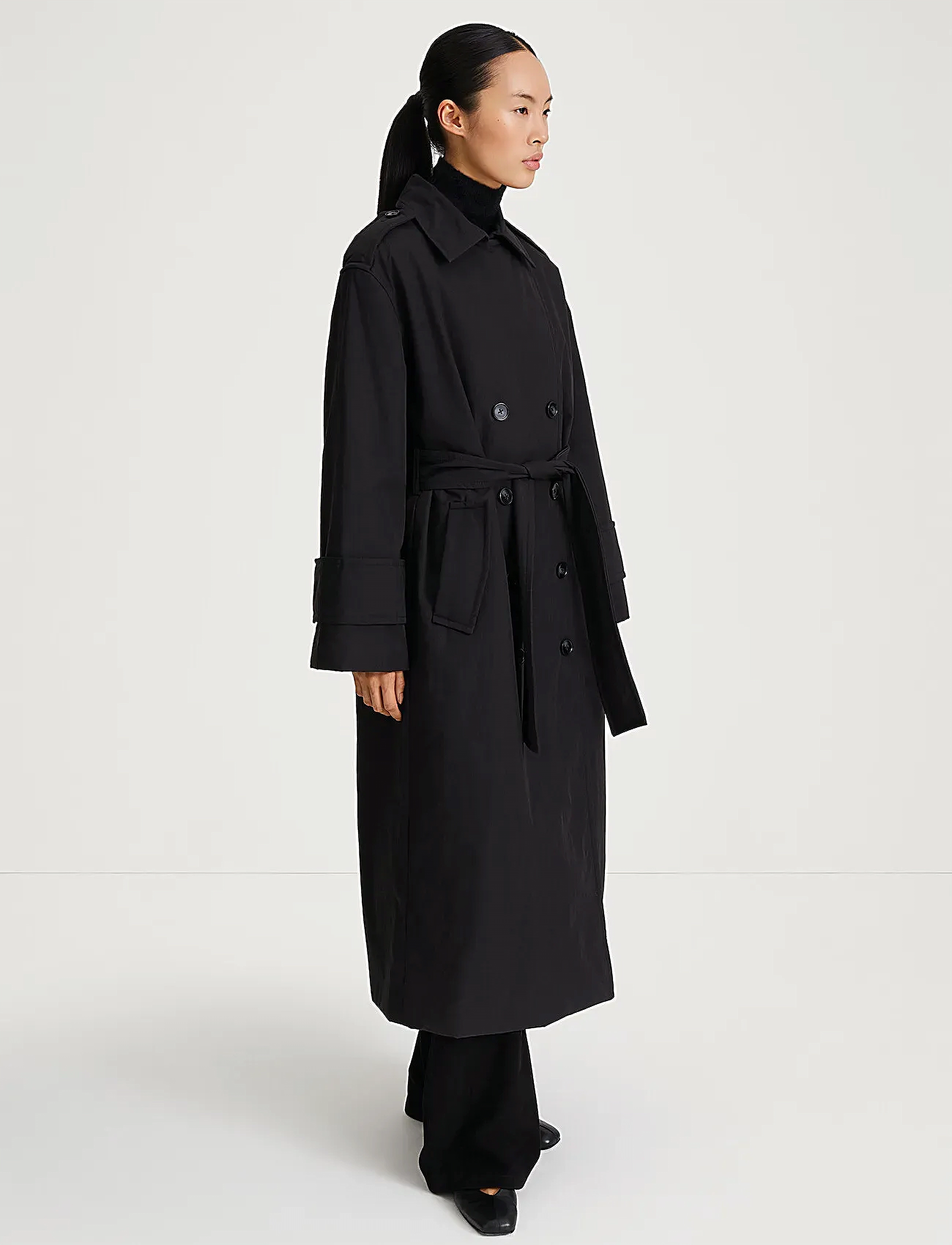 Stylein - SANDRA PADDED TRENCH - ytterkläder - black - 3
