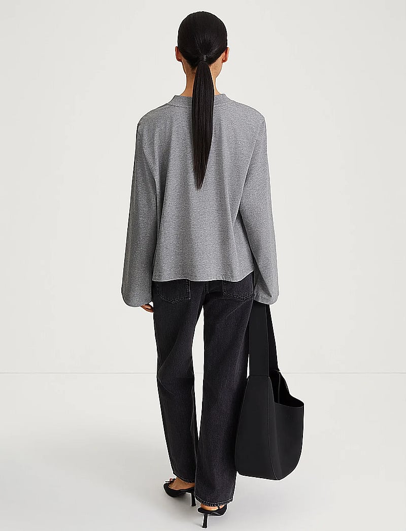 Stylein - JOYCE LONG SLEEVE TOP - långärmade toppar - grey melange - 4