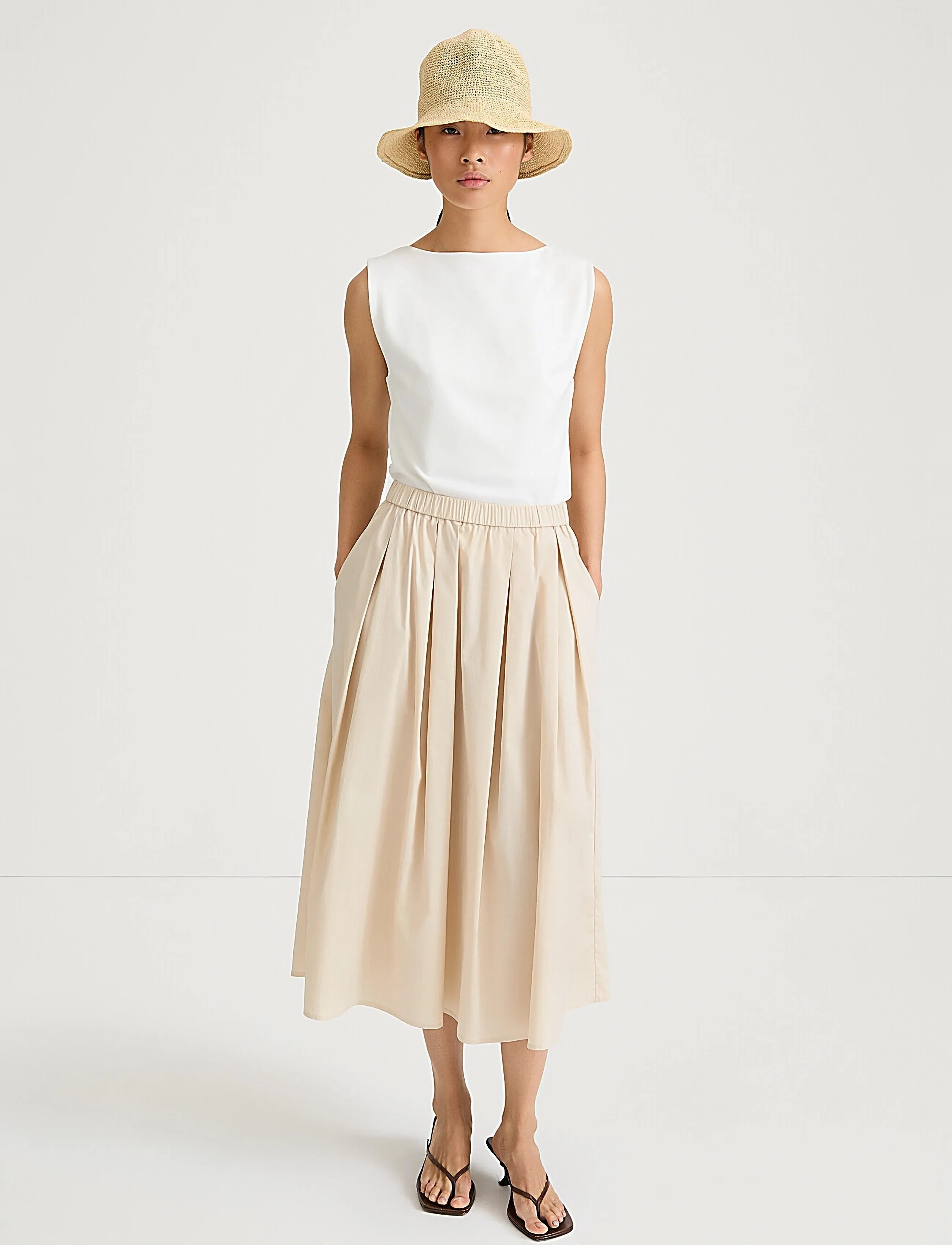 Stylein - JORINA SKIRT - midi-röcke - oyster - 0