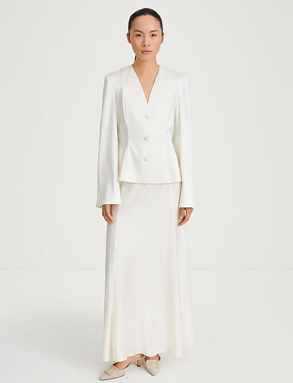 Stylein - BRIAR BLOUSE SHINE CREPE - langärmlige blusen - ivory - 0