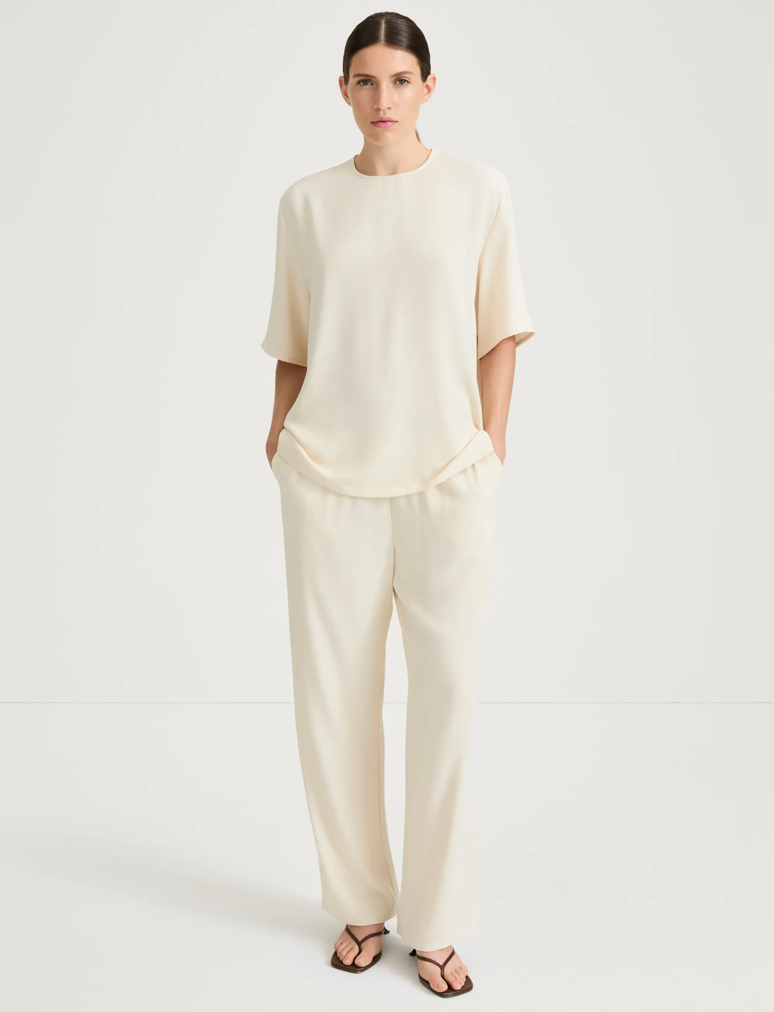 Stylein Meike Trousers, XL, Cream, Bukser > Lige Ben, Dame