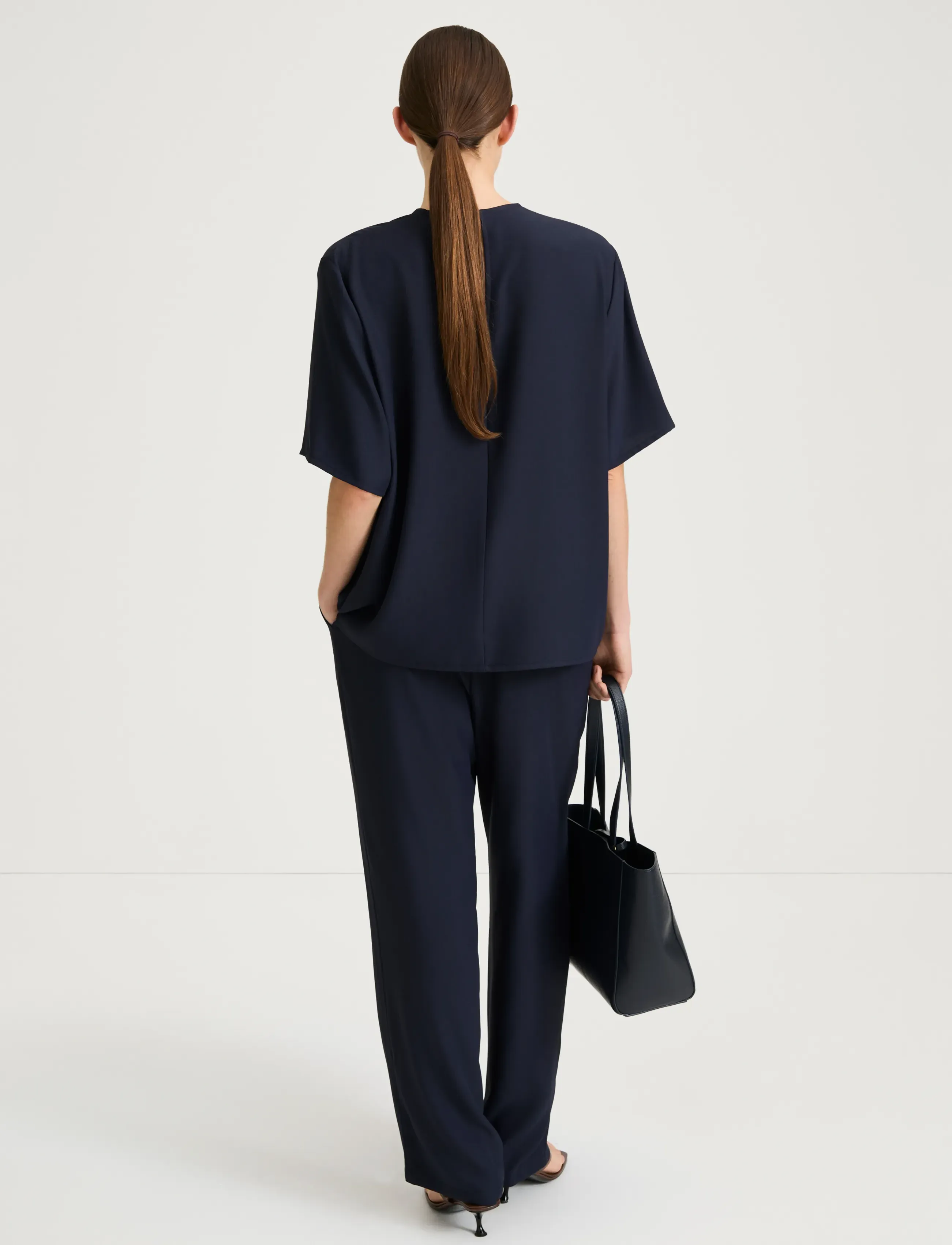 Stylein - MEIKE TROUSERS - sirge säärega püksid - midnight - 4
