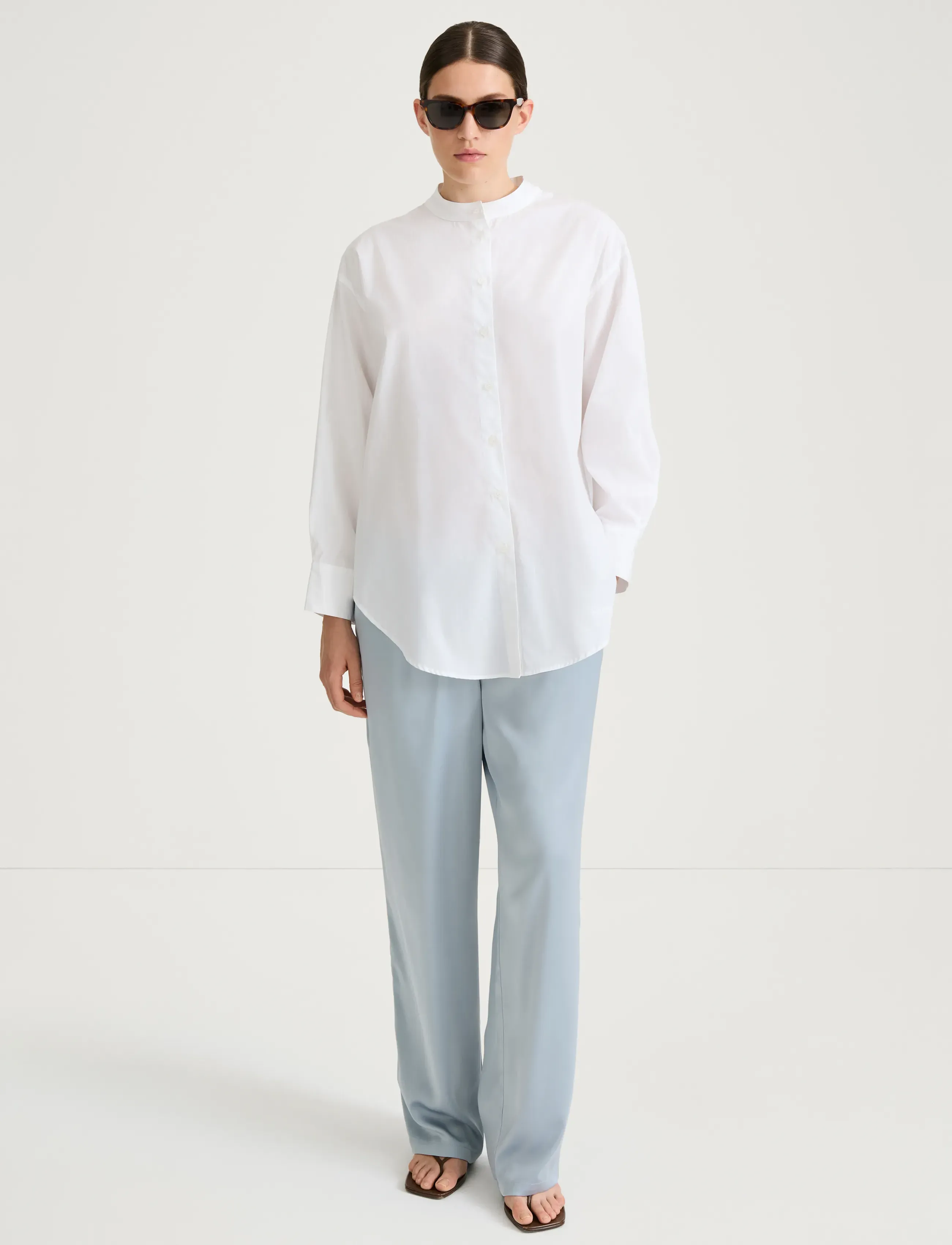 Stylein Jazlyn Shirt, Kvinder, Kinakrave Skjorte, Hvid, Str: XL