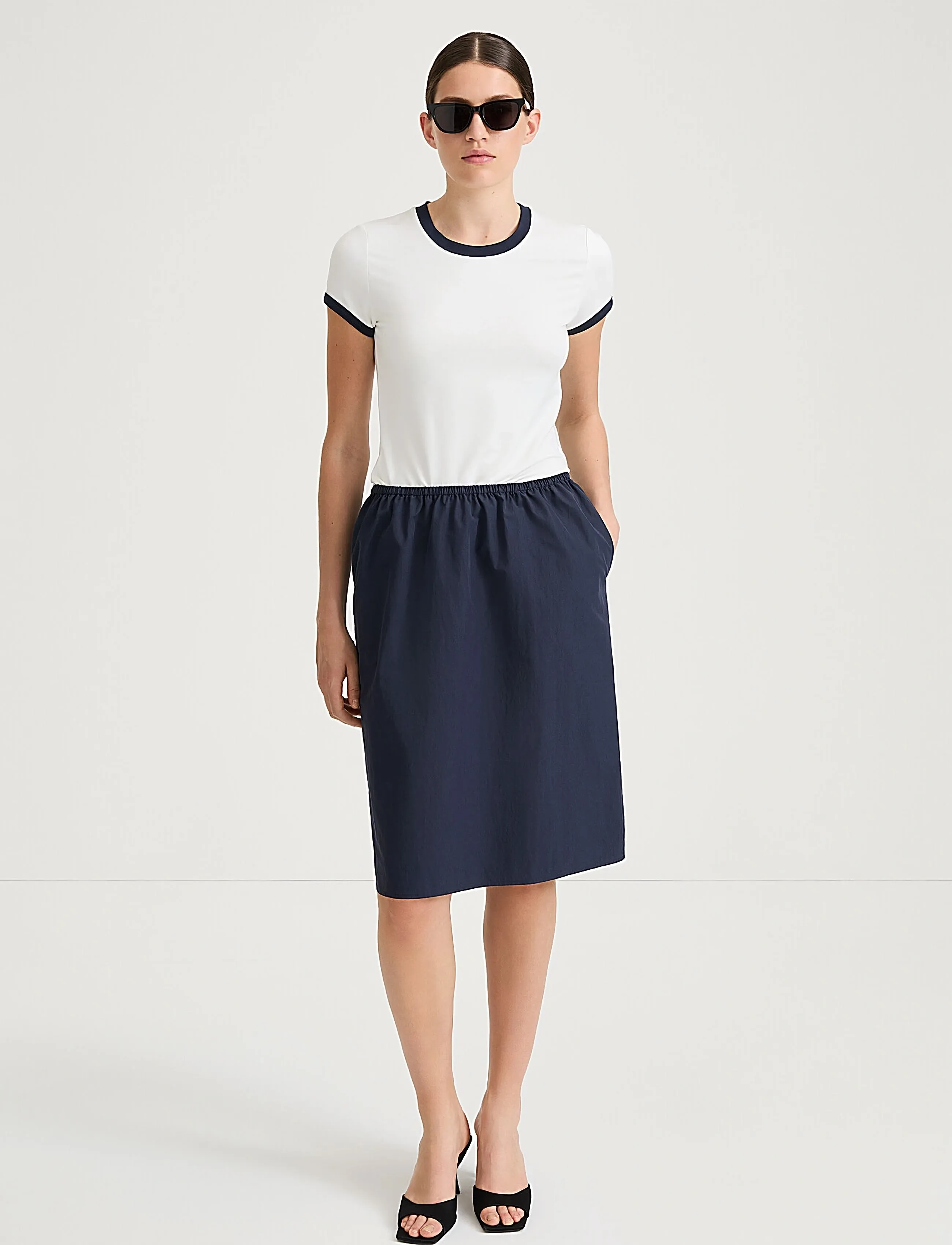 Stylein Sorrel Skirt, Kvinder, Nederdel Med Elastik I Taljen, Navy, Str: M