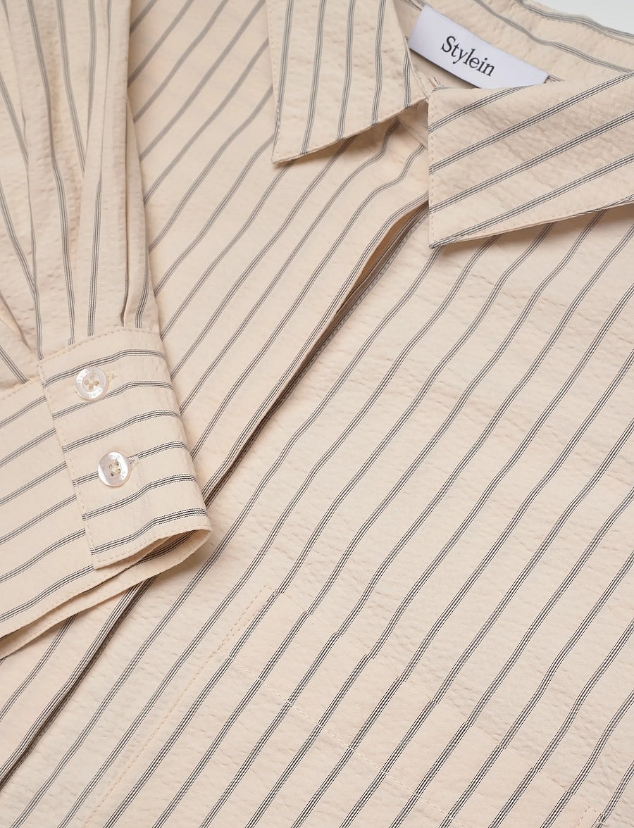 Stylein - JANSELL SHIRT - jeansowe koszule - cream stripe - 5