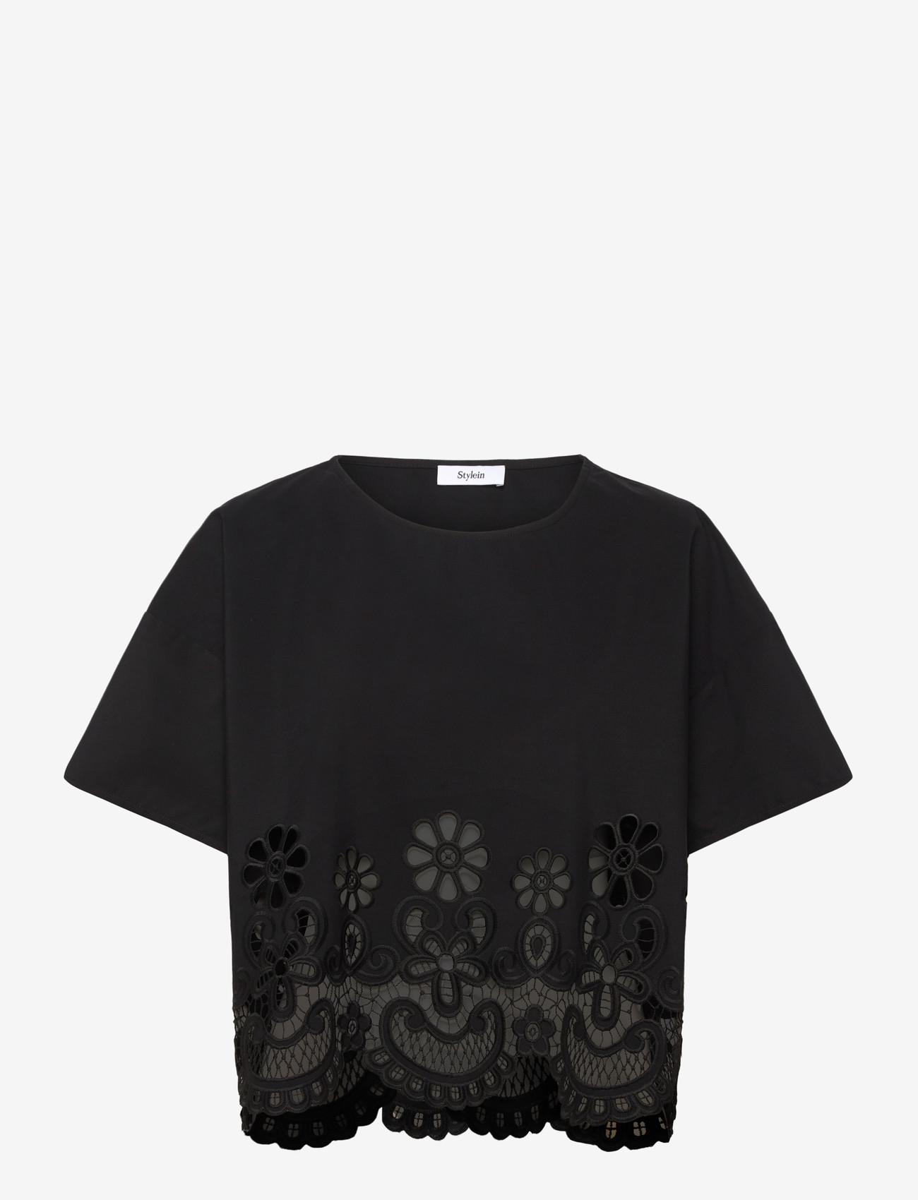 Stylein - JASSIRA BLOUSE - kurzämlige blusen - black - 0