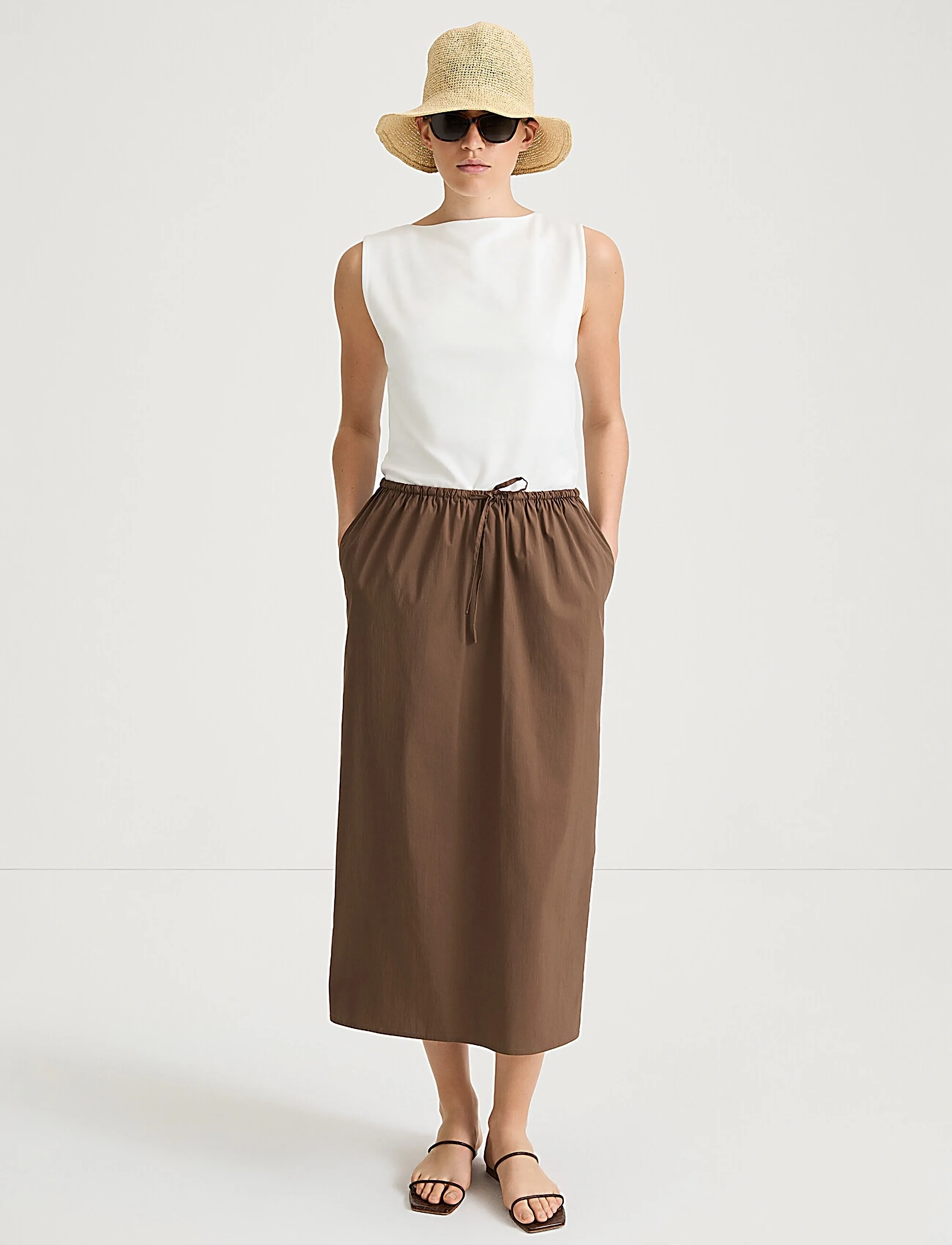 Stylein Jolene Skirt, M, Designer, Braun - Maxi Röcke, Frauen