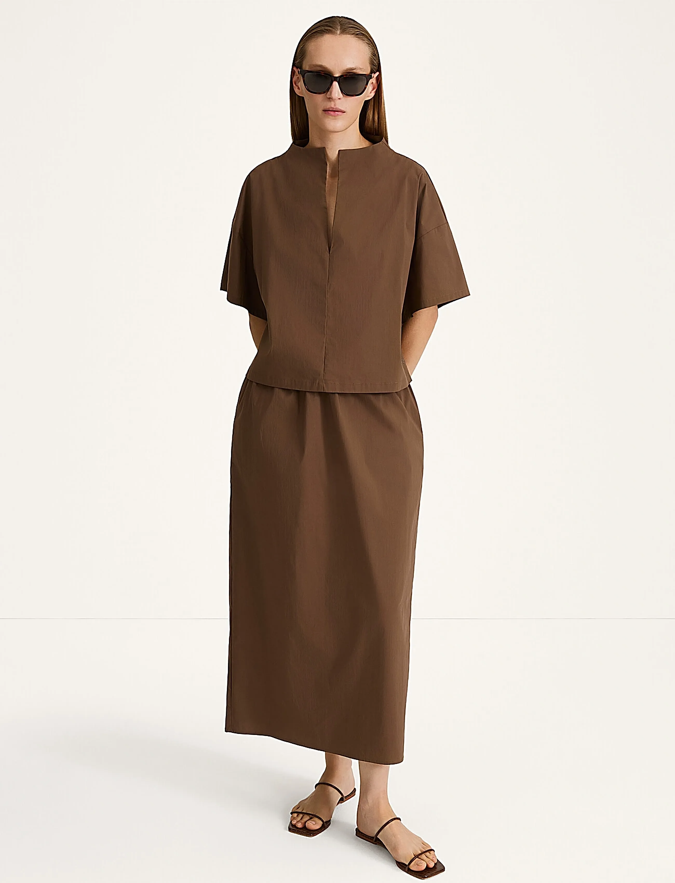 Stylein Joelle Blouse, XL, Blouses, Braun - Short-sleeved, Frauen