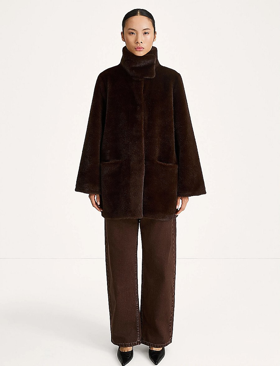 Stylein - HILANI COAT - faux fur jakker - coffee - 0