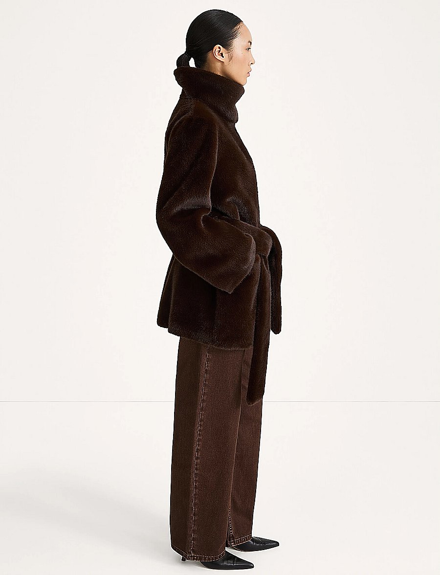 Stylein - HILANI COAT - faux fur jakker - coffee - 4