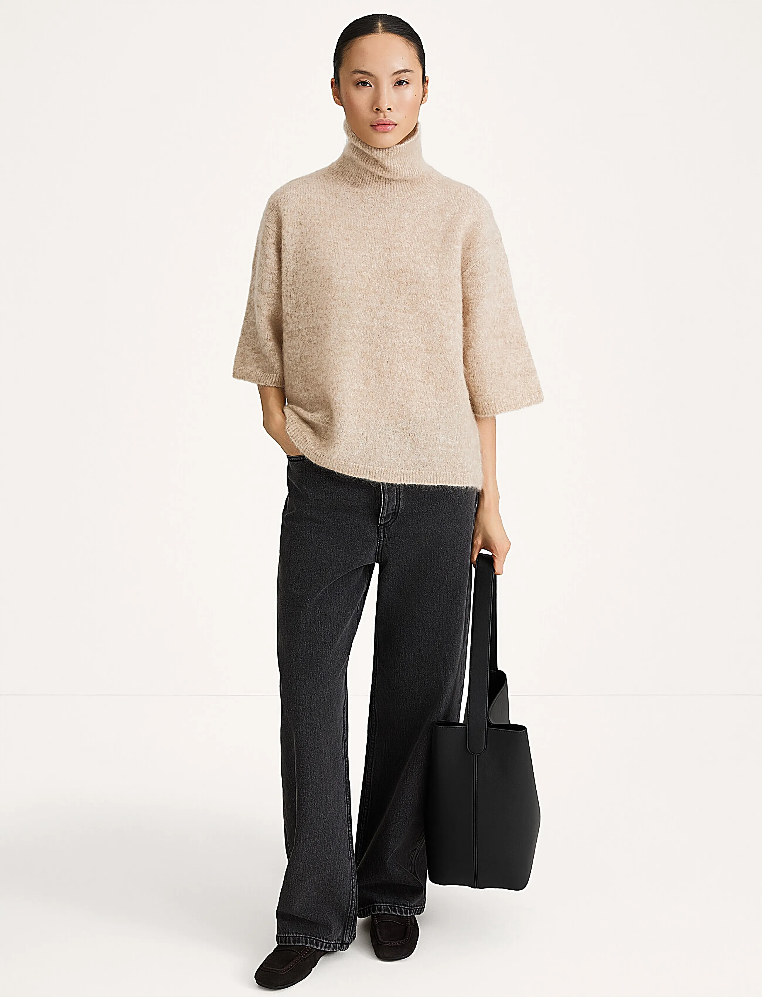 Stylein - NYSSA SWEATER - kõrge kaelusega kudumid - oyster - 0