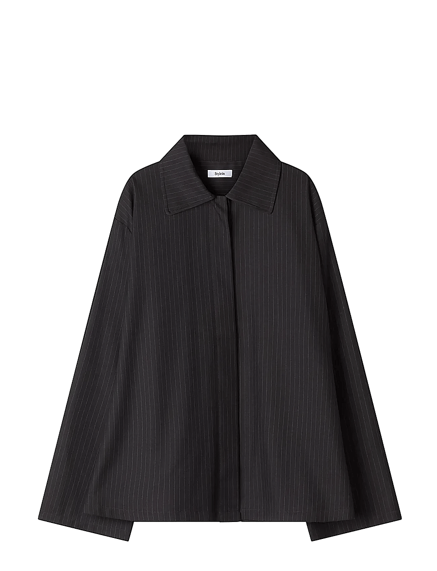 Stylein - Brenly Shirt - langærmede skjorter - coffee pinstripe - 1