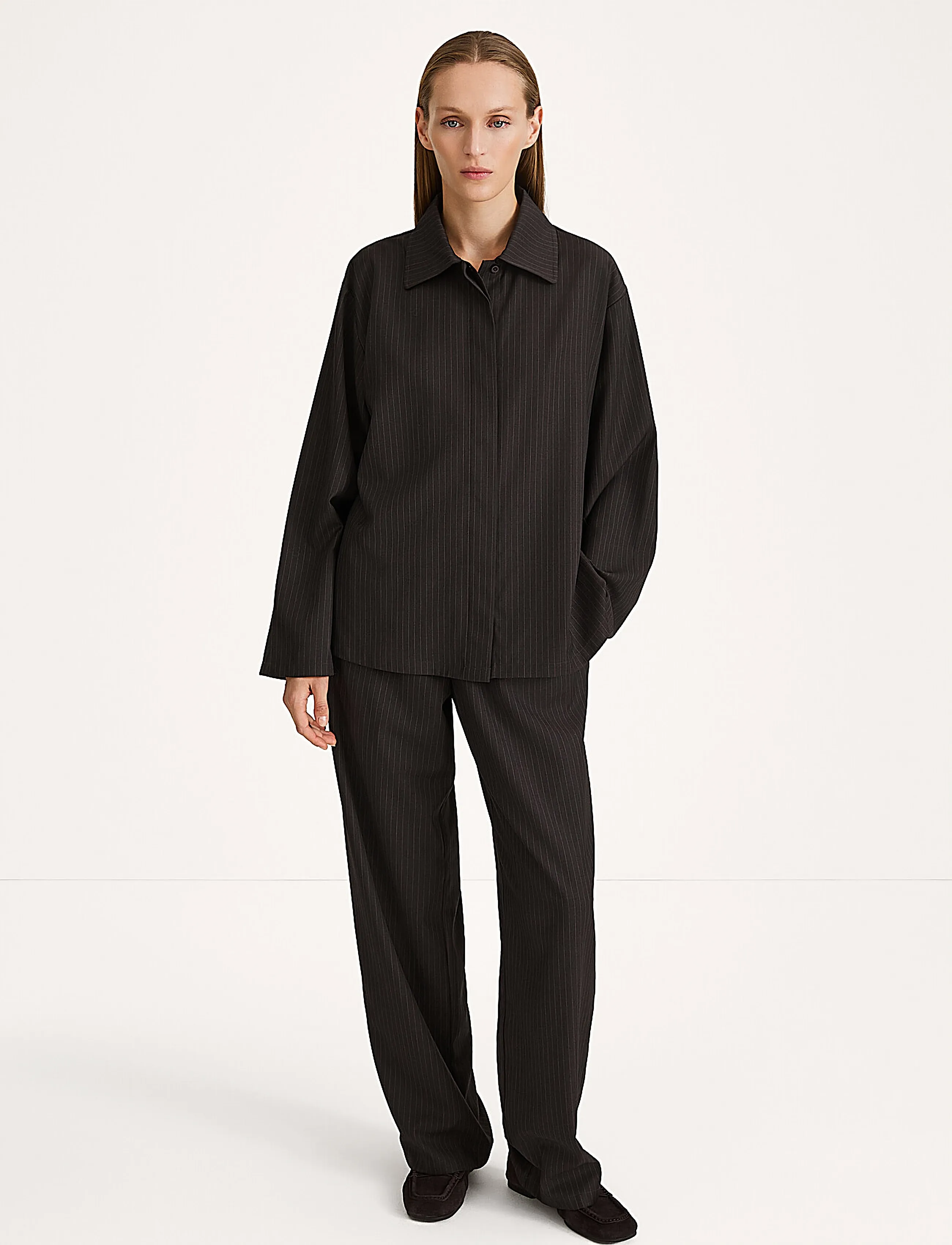 Stylein Brenly Shirt - Stylein - COFFEE PINSTRIPE / brown