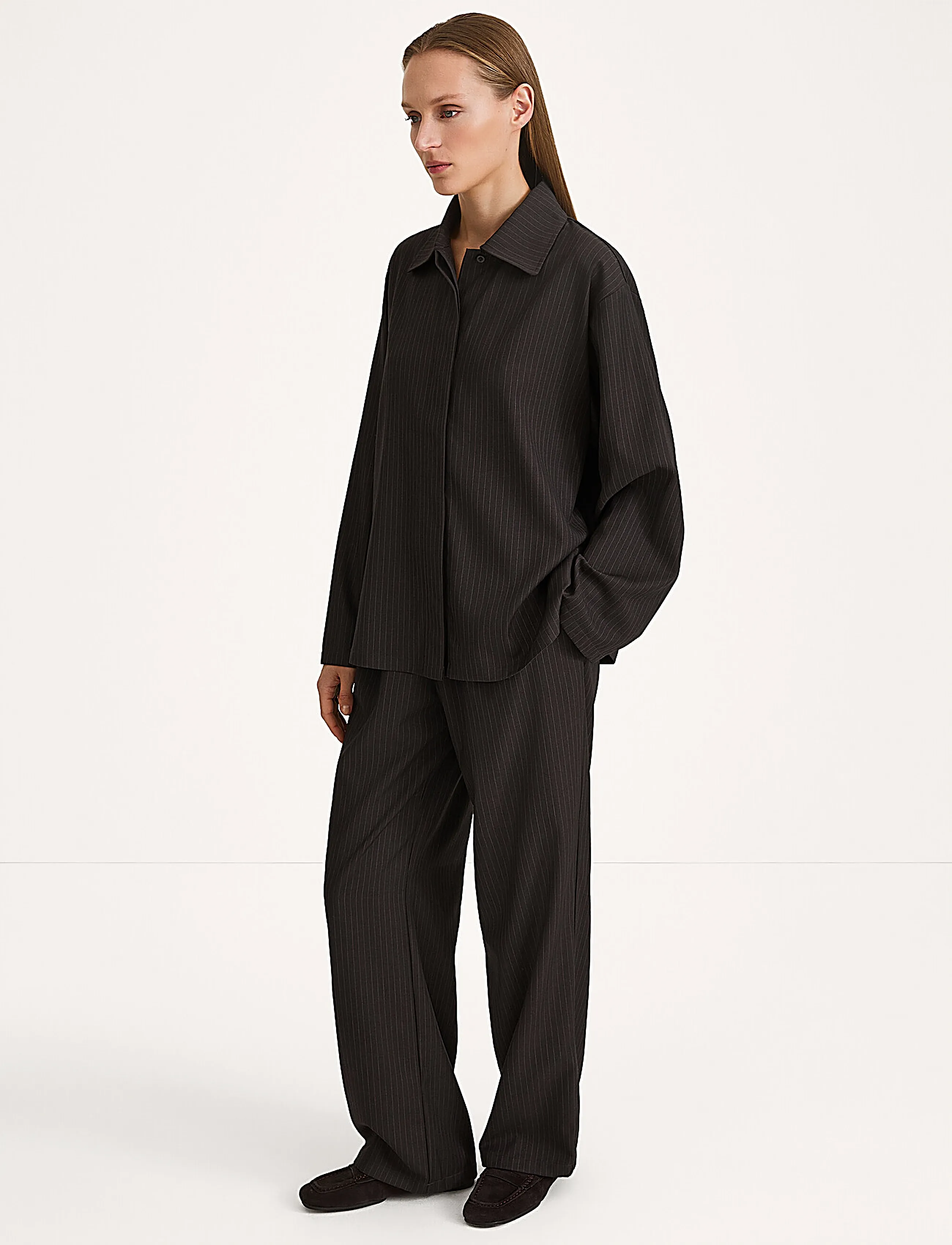 Stylein - Brenly Shirt - langærmede skjorter - coffee pinstripe - 2
