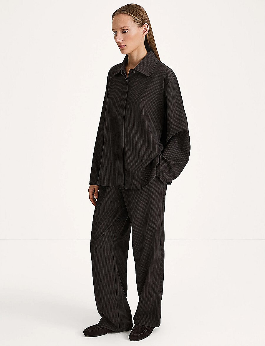 Stylein - Brenly Shirt - langærmede skjorter - coffee pinstripe - 2