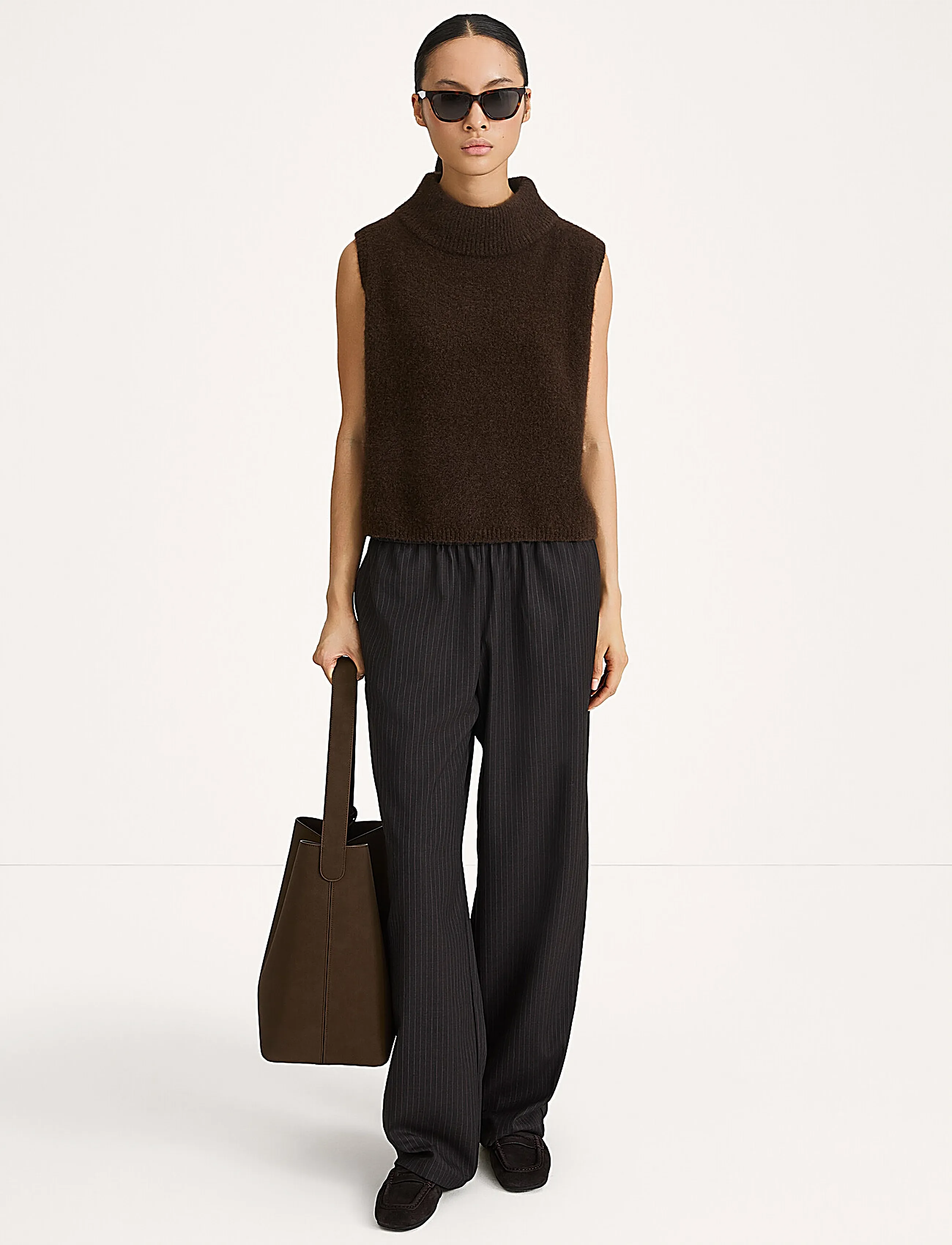 Stylein Belicia Trousers - Stylein - COFFEE PINSTRIPE / brown