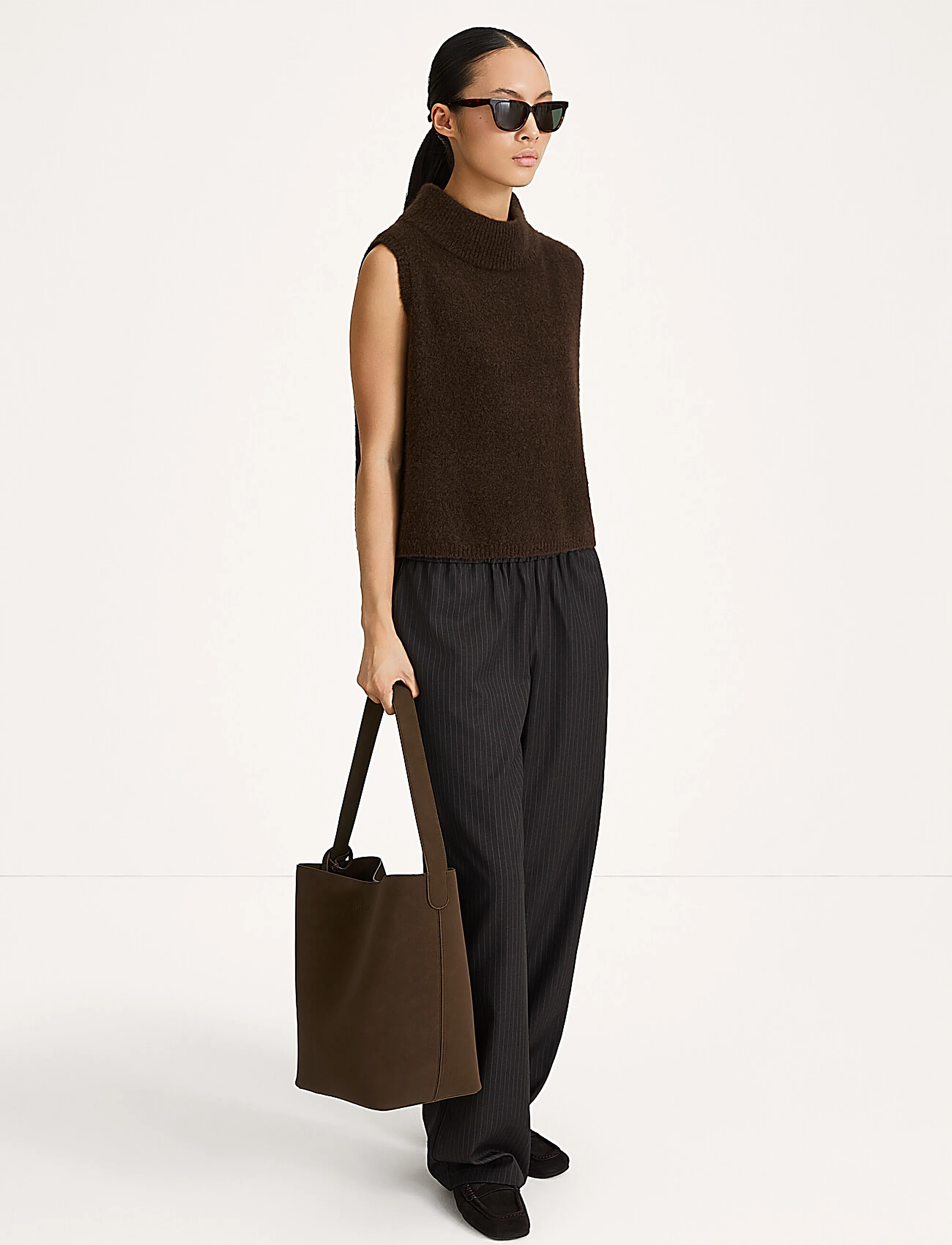 Stylein - Belicia Trousers - bukser med lige ben - coffee pinstripe - 2