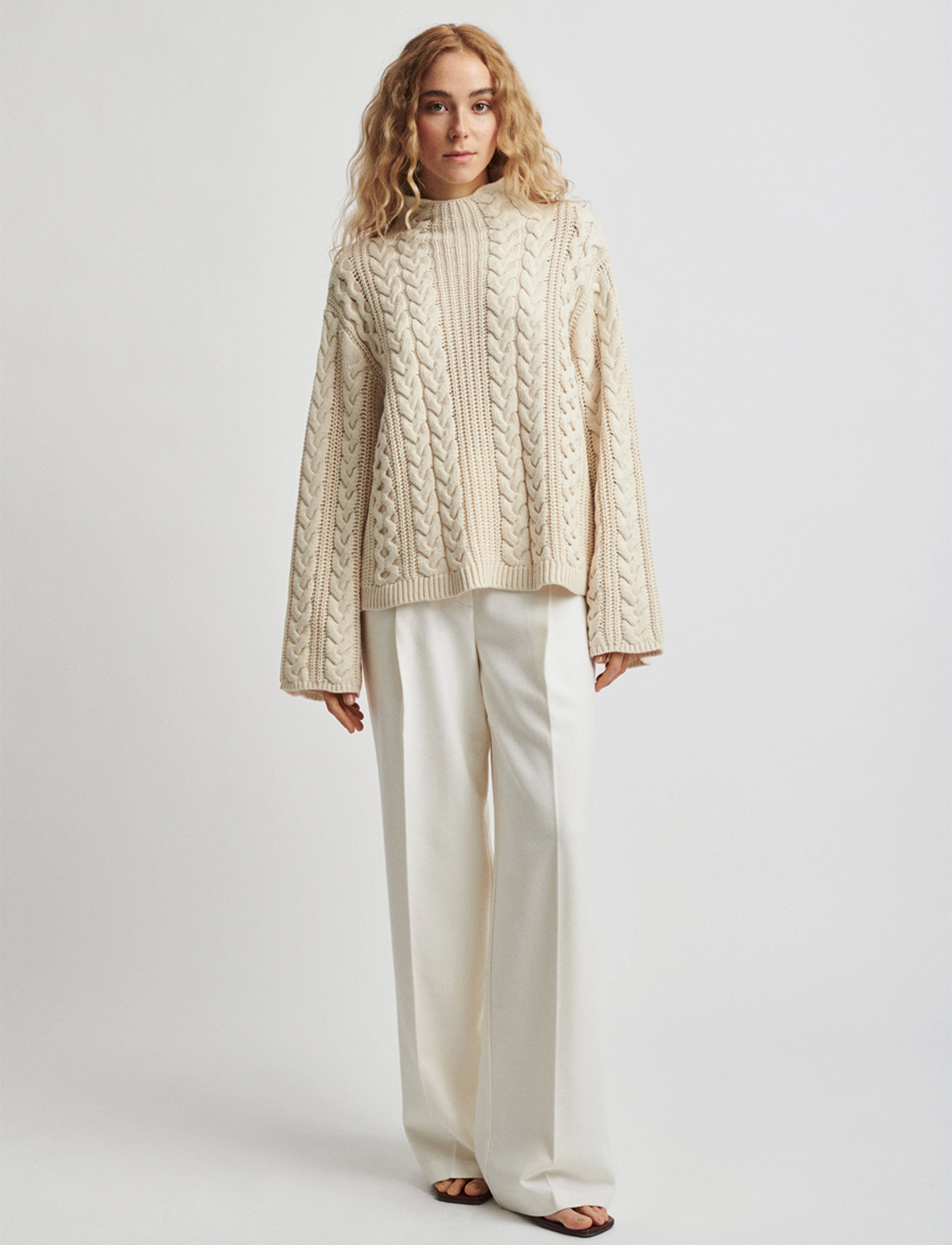 Stylein - APRIL CABLE SWEATER - cream - 2