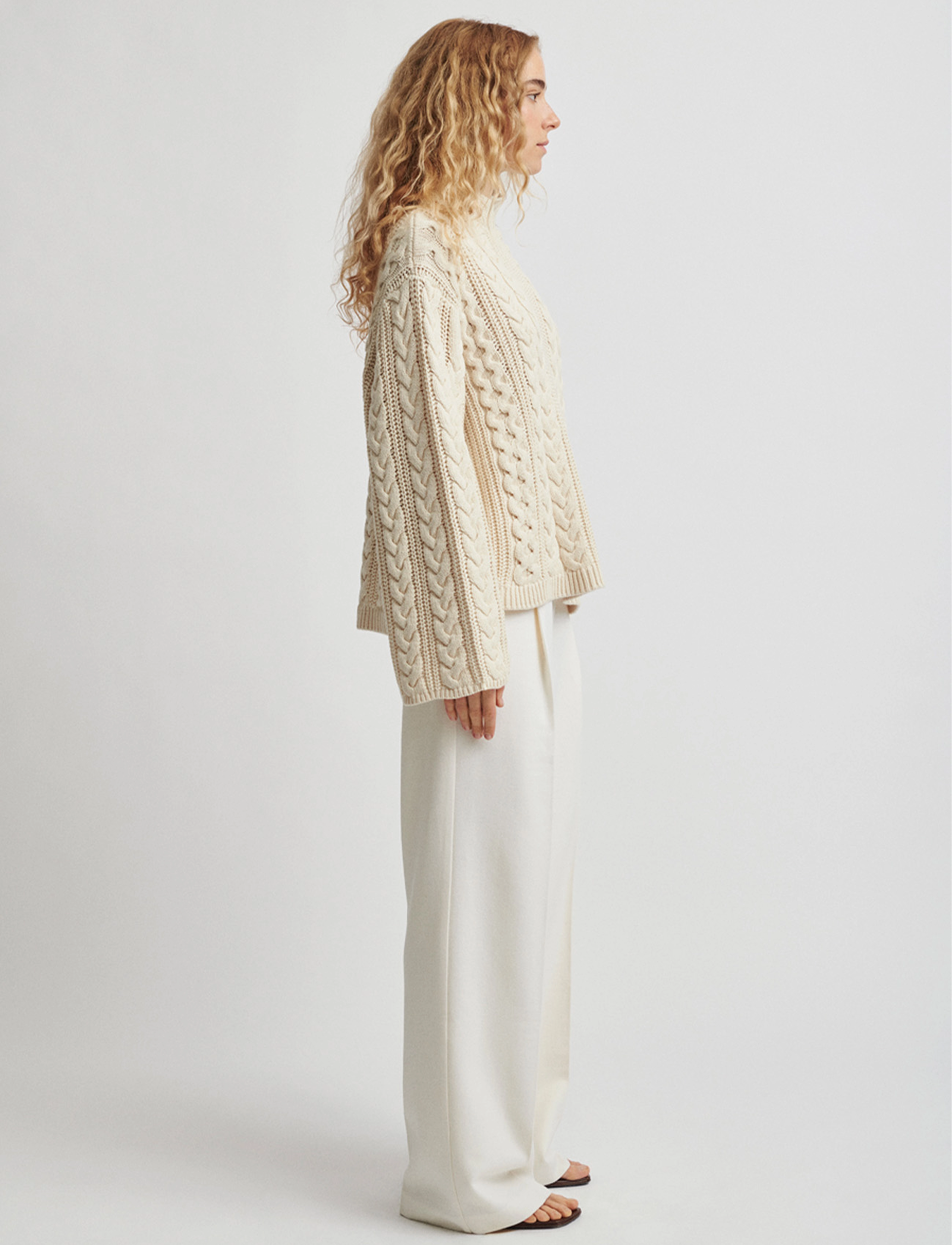 Stylein - APRIL CABLE SWEATER - cream - 3