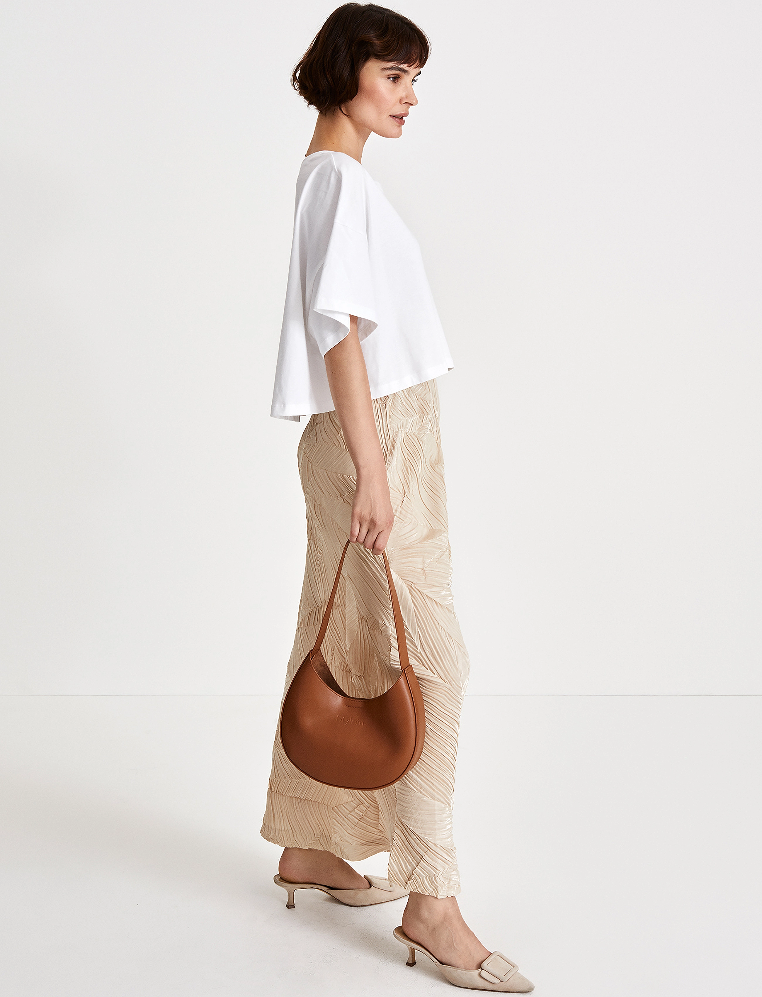 Stylein - INGA SKIRT - midi nederdele - sand - 3