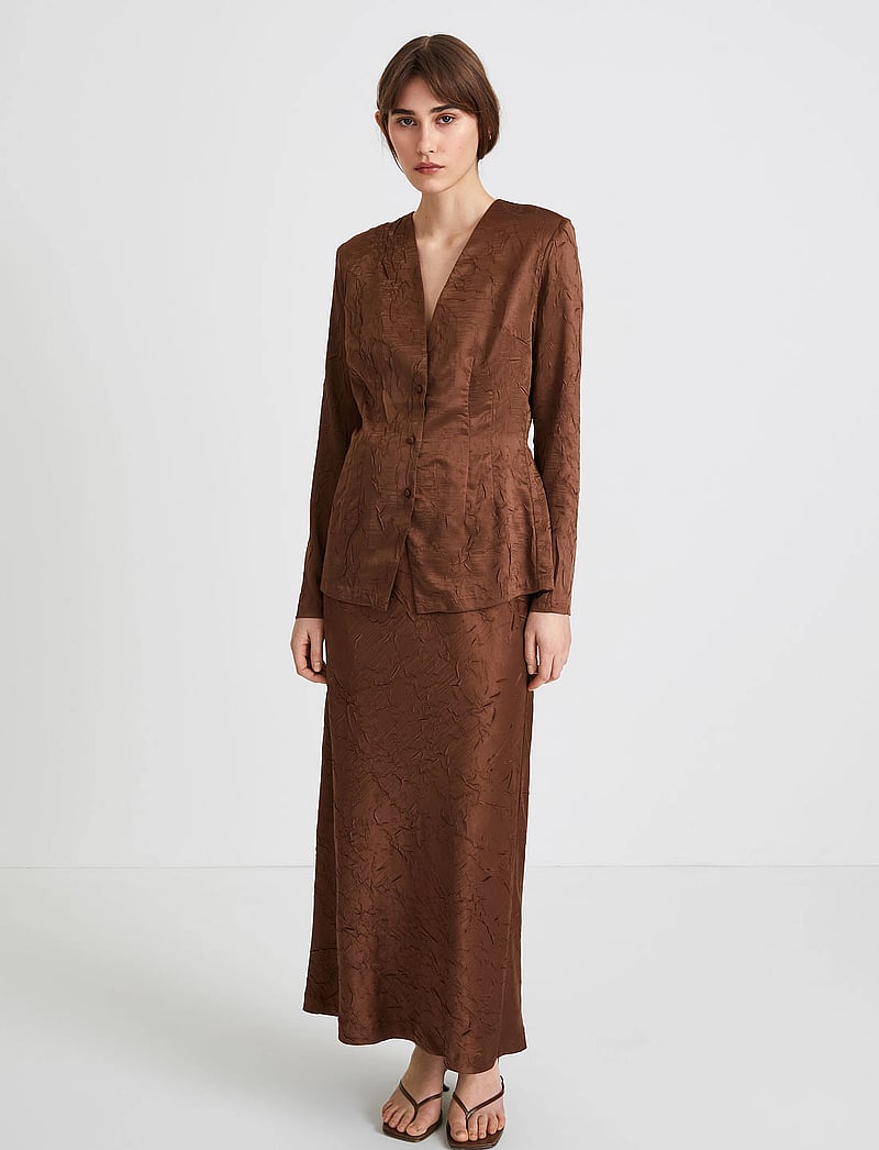 Stylein - MONOPOLI TOP - långärmade blusar - brown - 0