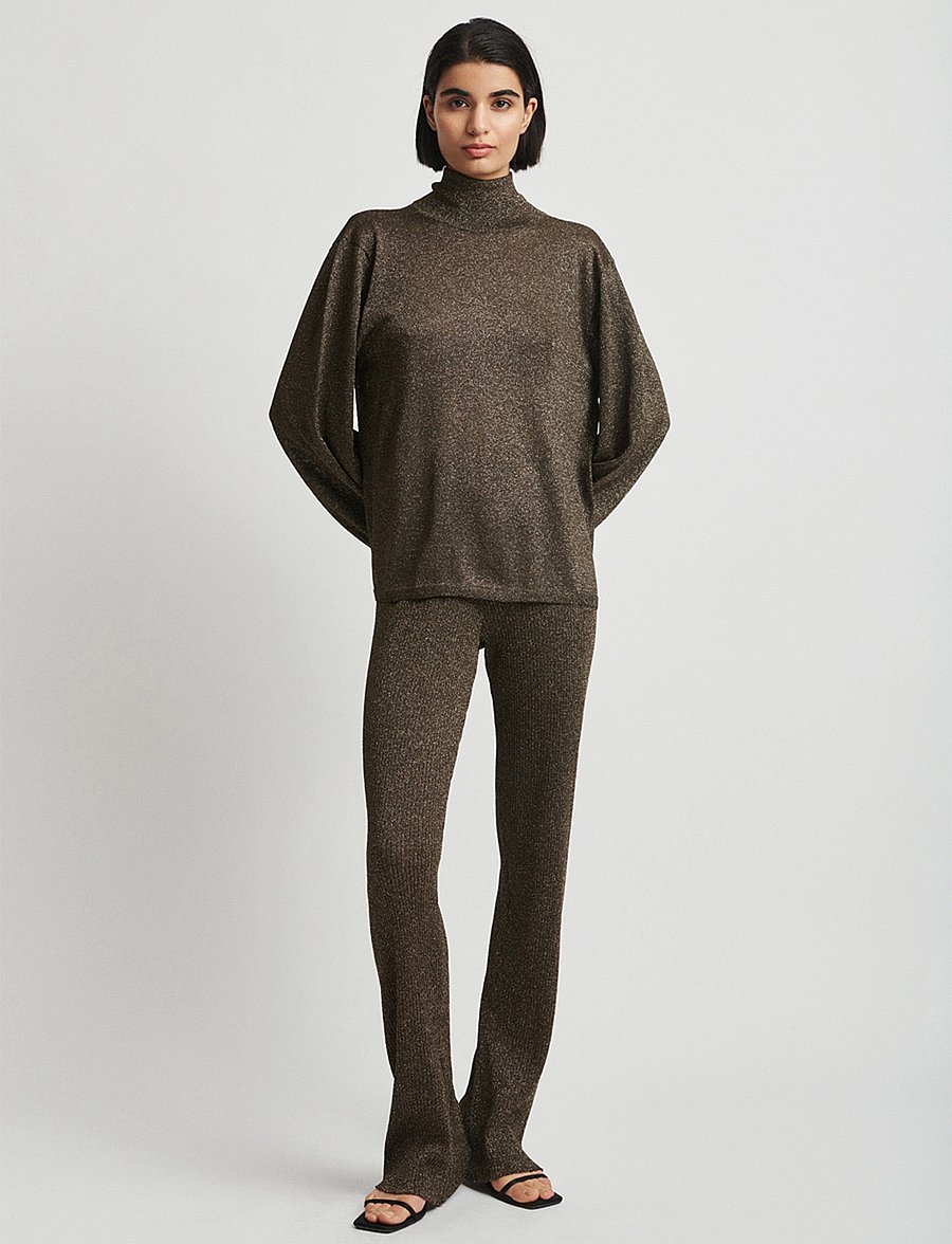 Stylein - PEARLY TROUSERS - leveälahkeiset housut - bronze/gold - 0