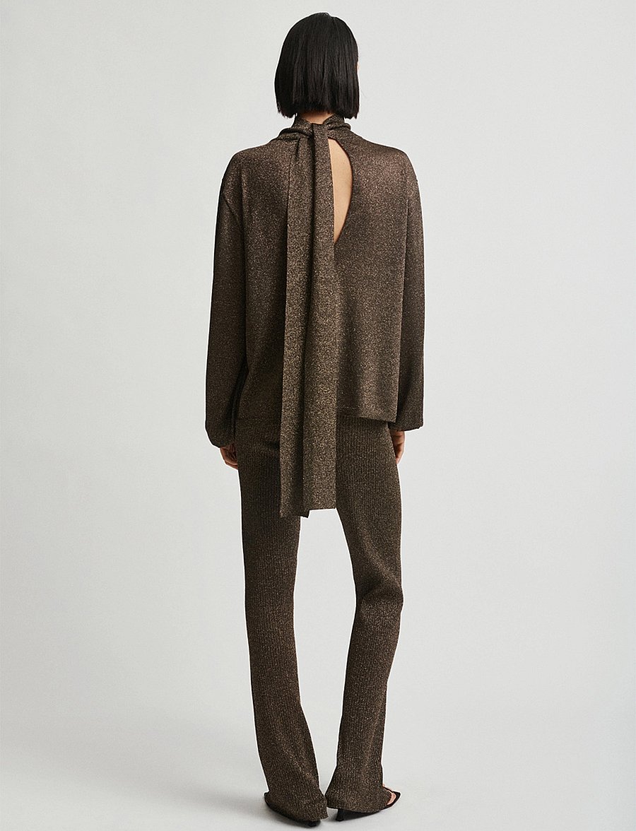Stylein - PEARLY TROUSERS - leveälahkeiset housut - bronze/gold - 4