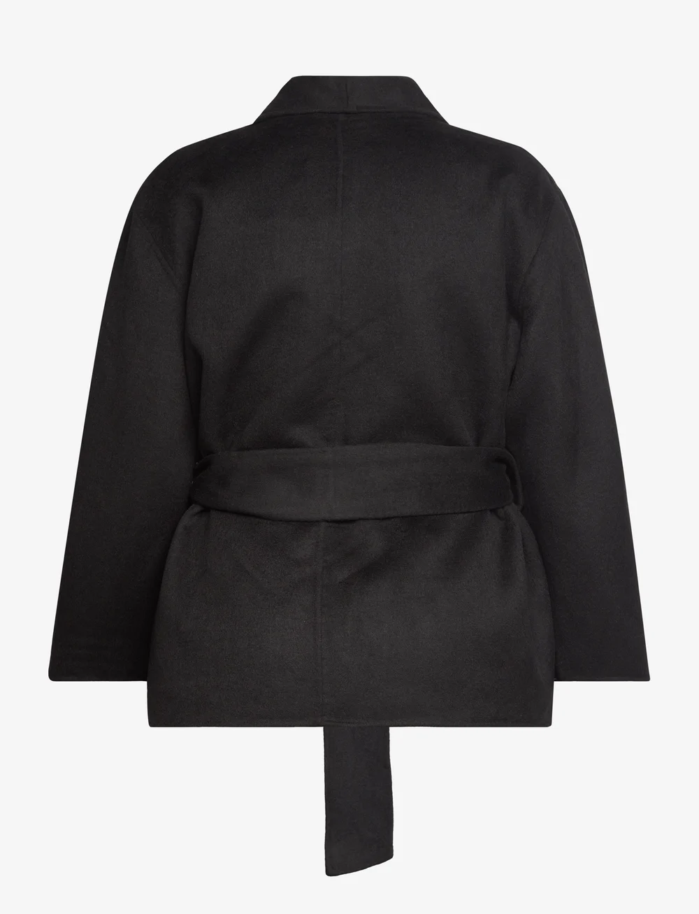 Tulle top wool coat