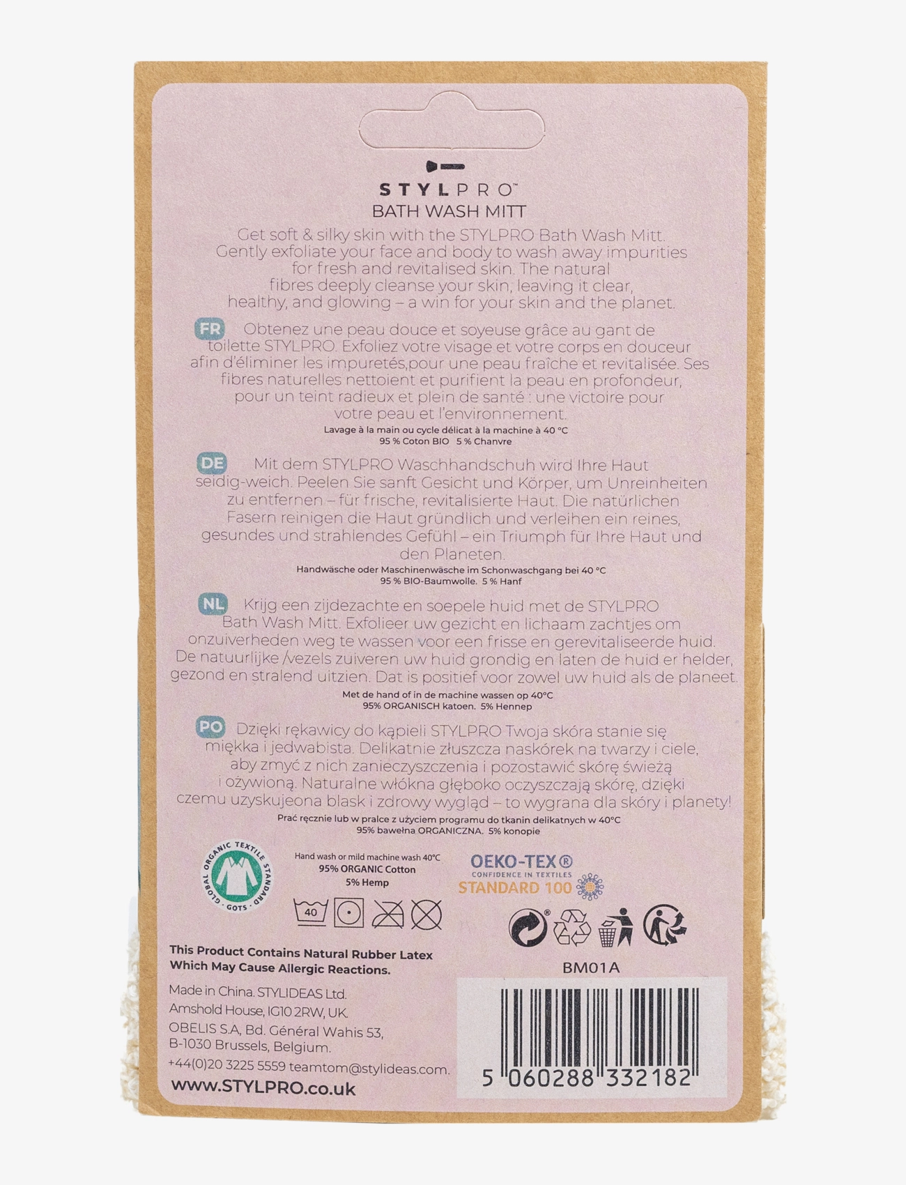 Stylpro - Stylpro Bath Wash Mitt - kroppsskrubb - natural - 2