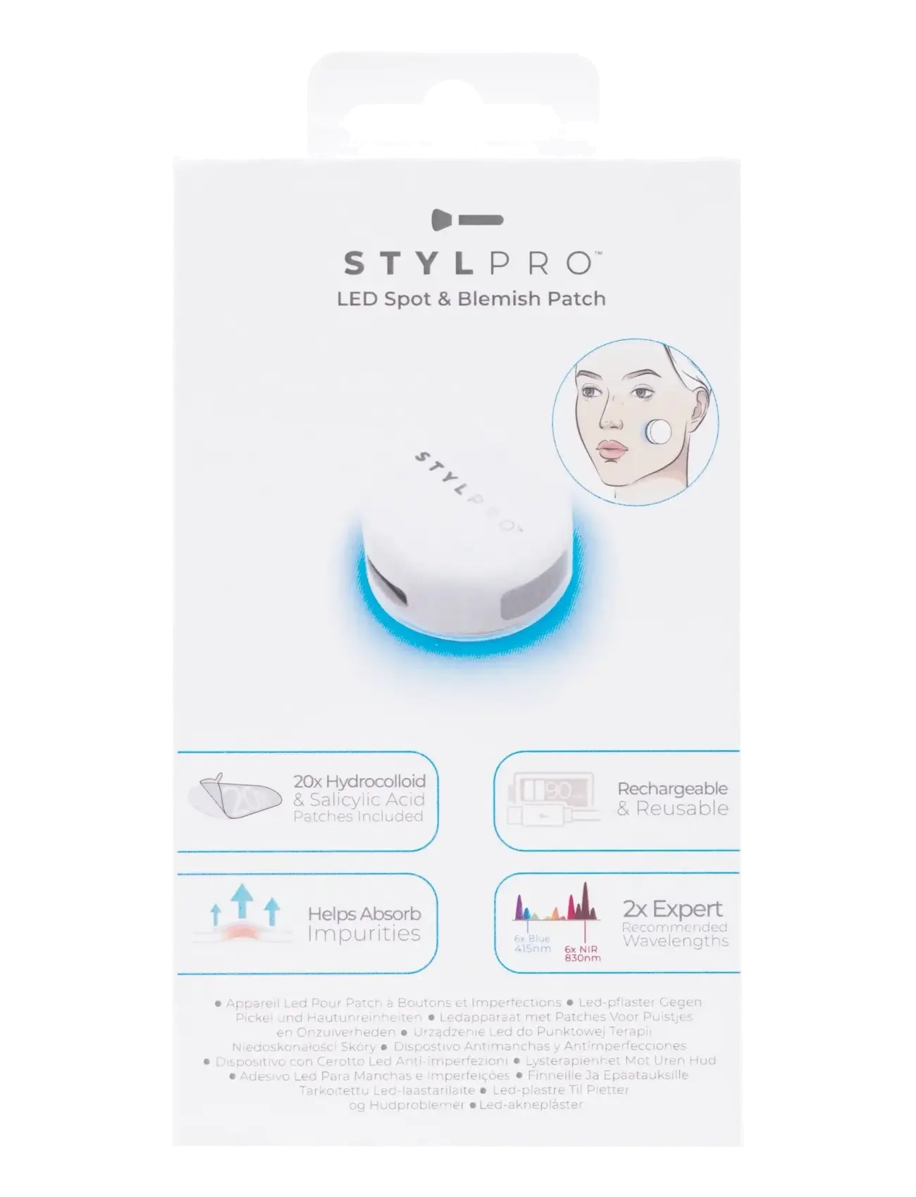 Stylpro Led Spot & Blemish Patch, Beauty Tech, Hvid, Str: ONE SIZE