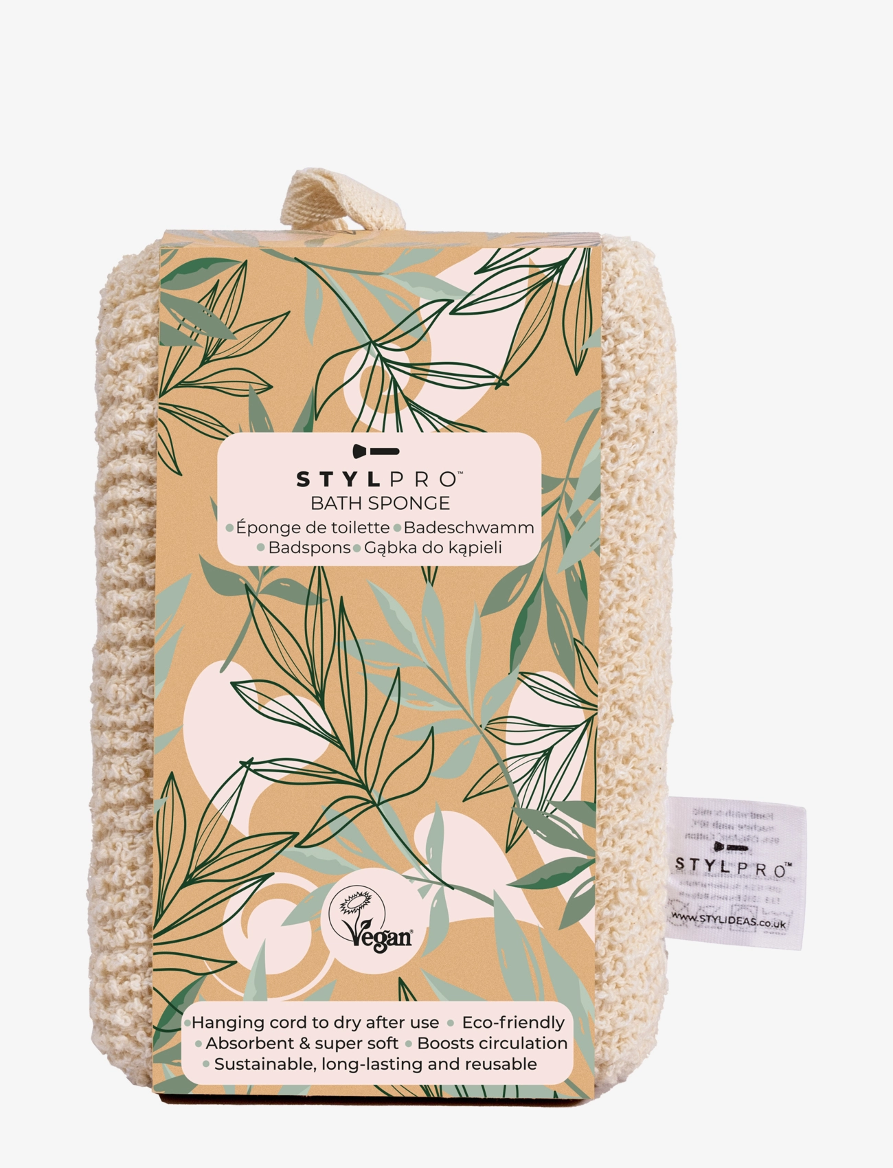 Stylpro Bamboo Bath Sponge, Bodyscrub, Nude, Str: ONE SIZE