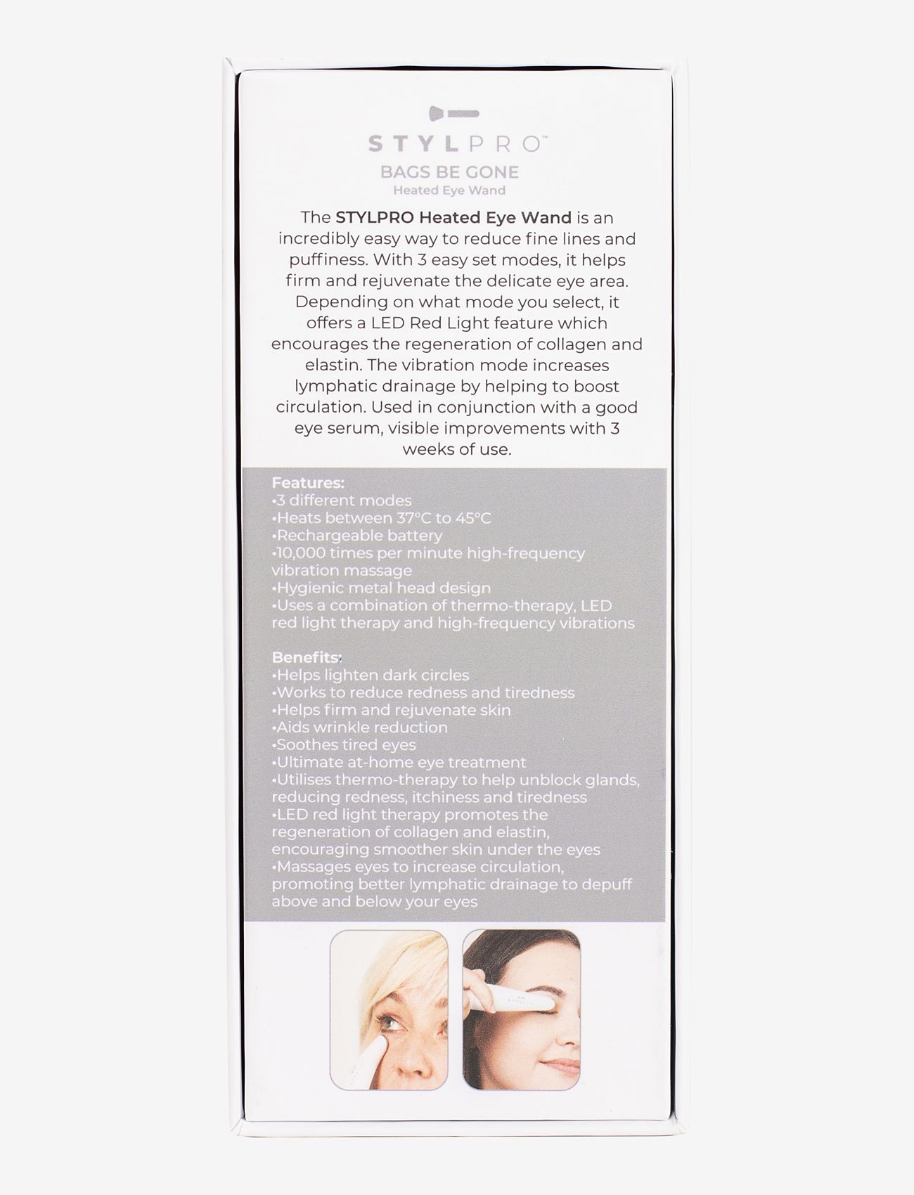 Stylpro - Stylpro Bag Be Gone Beauty Eye Massager - beauty tech - white - 3